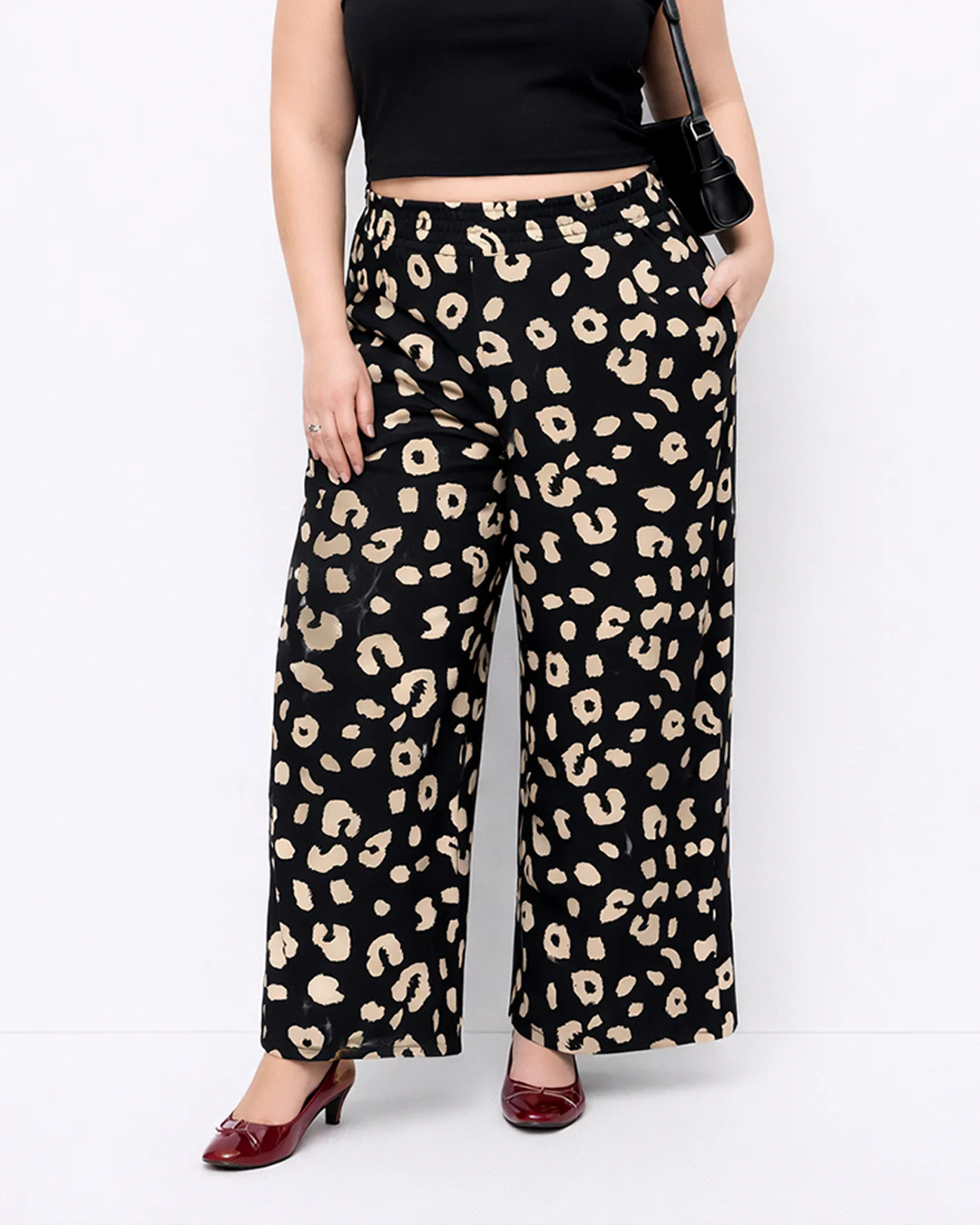 Animal Print Straight Trousers Curve & Plus - Image 3