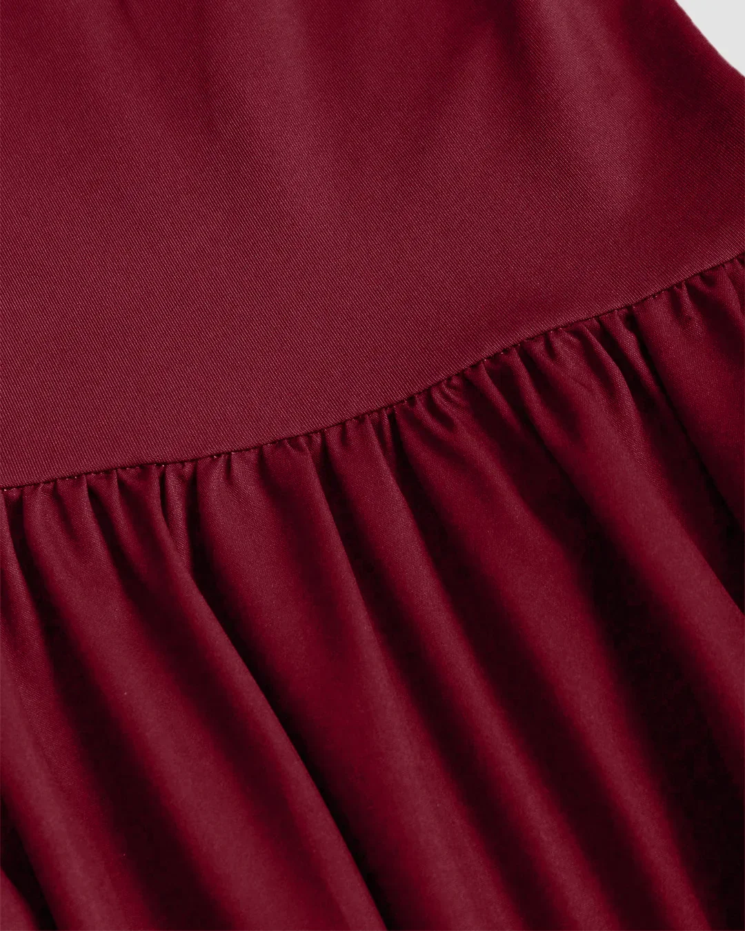 Asymmetrical Neck Flared Midi Dress In Maroon - Image 3