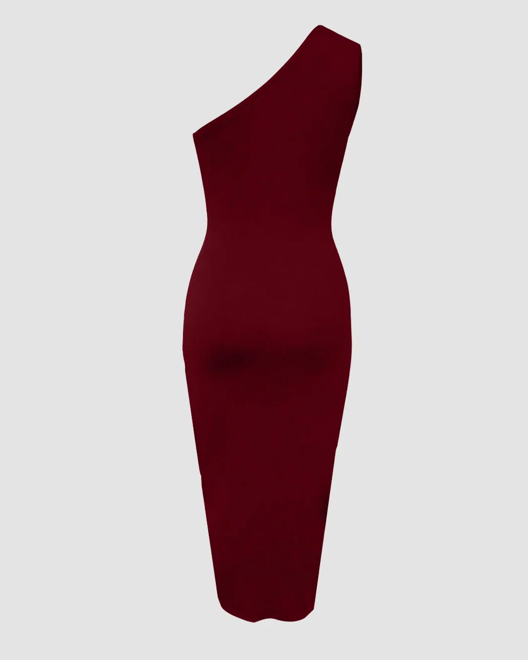 Asymmetrical Neck Sleeveless Slit Maxi Dress in Burgundy - Image 3