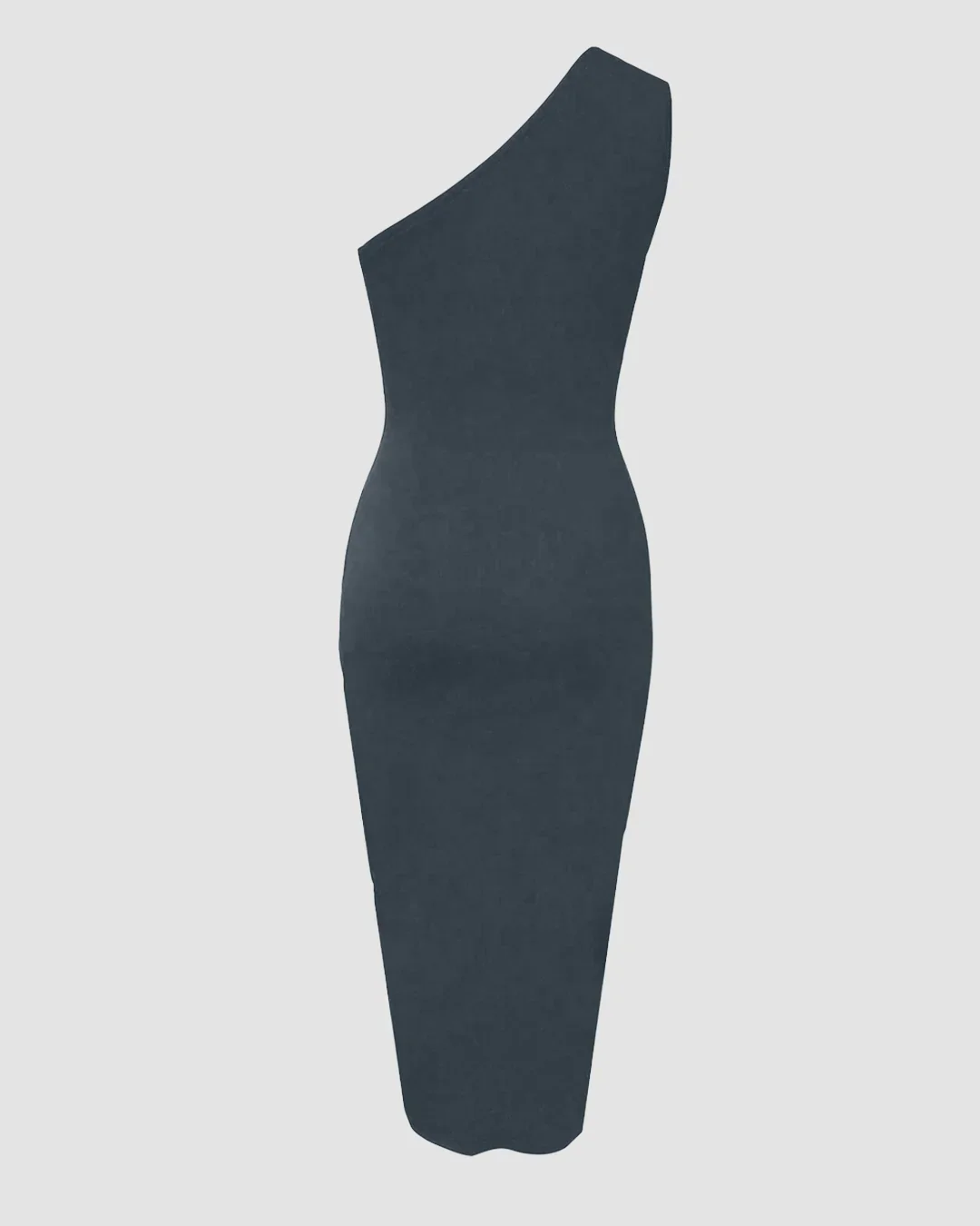 Asymmetrical Neck Sleeveless Slit Maxi Dress in Grey - Image 3