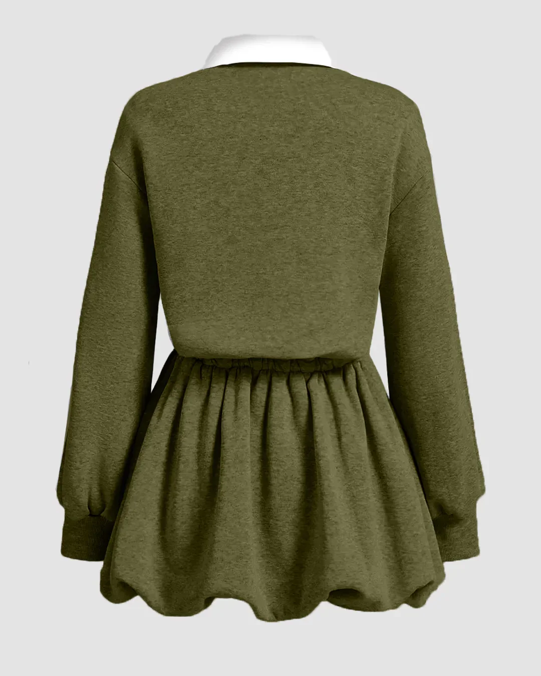 Avocado Sports Bud-Shaped Bubble Long-Sleeved Dress - Image 2