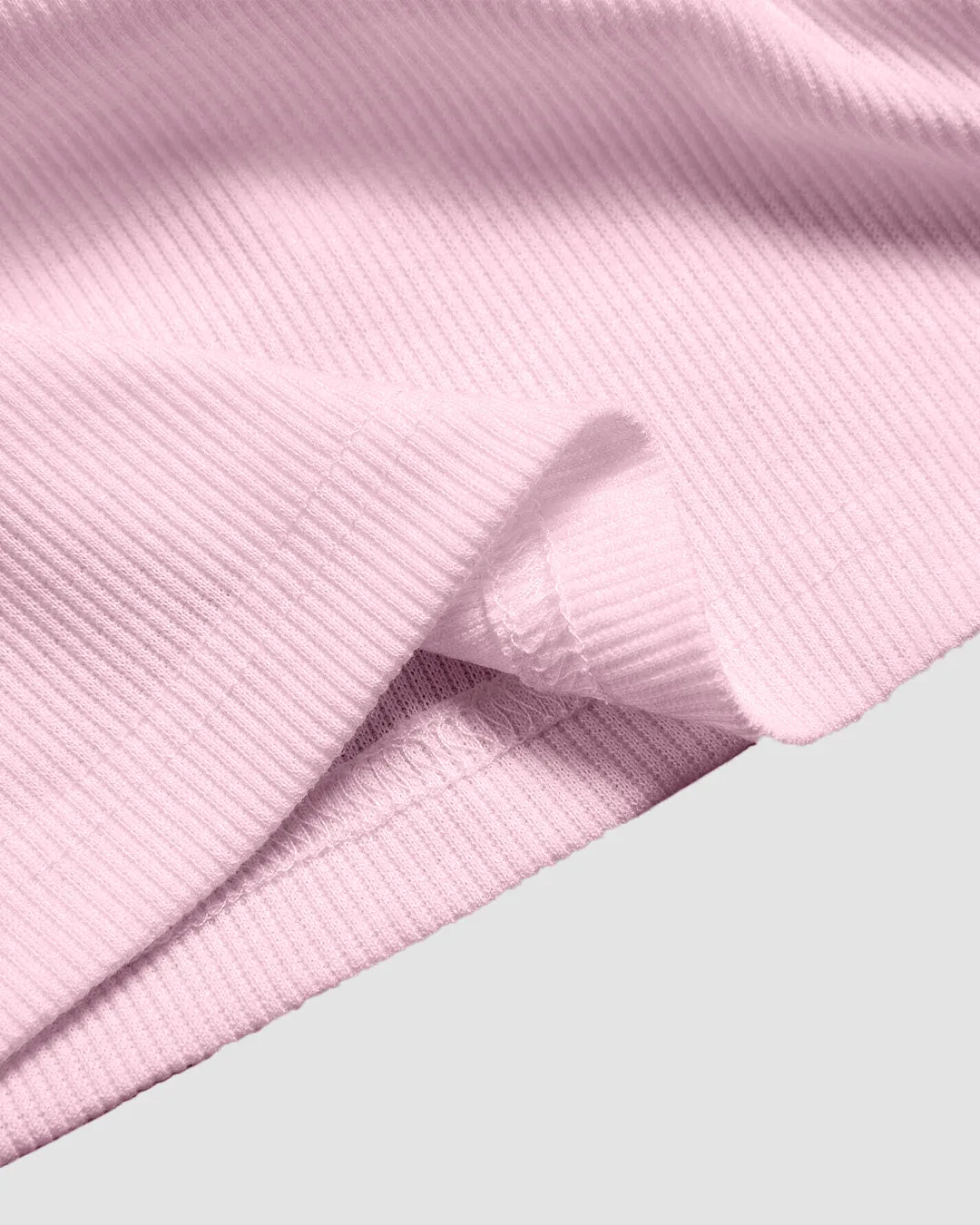 Light Pink Ribbed Scoop Neck Tank Top with Buttons - Image 3