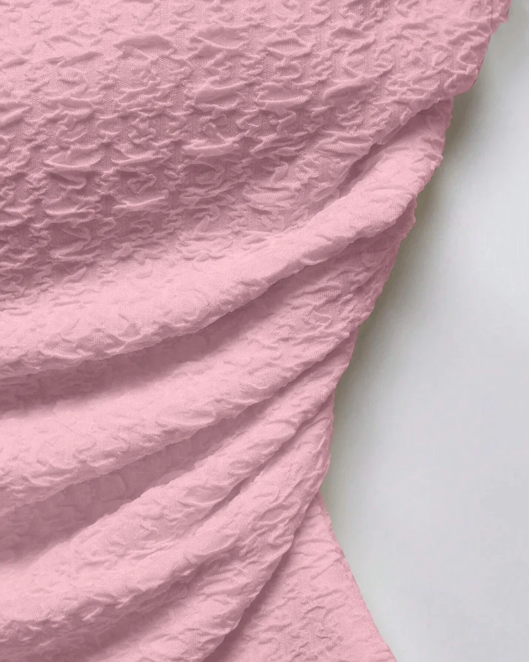 Baby Pink Textured Strapless Ruched Tube Top - Image 3