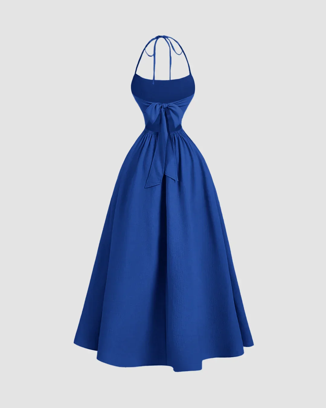 Backless Halter Neck Maxi Dress in Surf Blue - Image 3