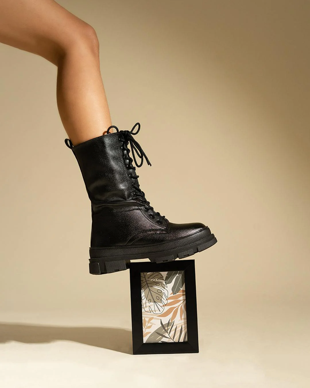 Back To School Aesthetic lace up Black Boot - Image 4