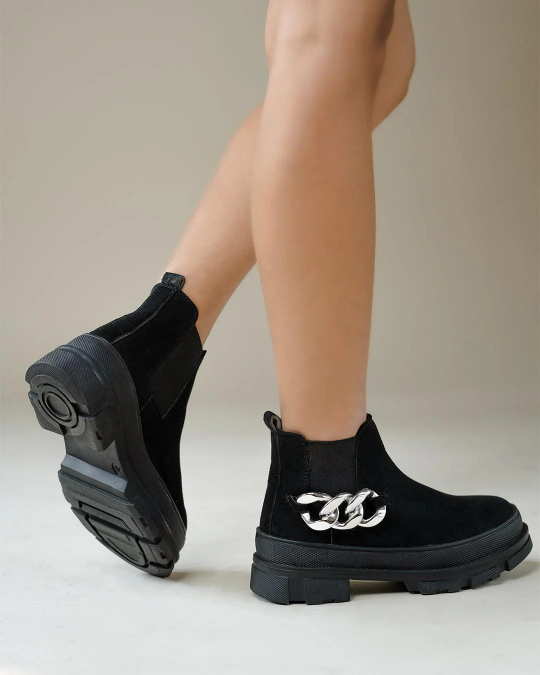 Back To School Aesthetics Chain Detail Boot - Image 2