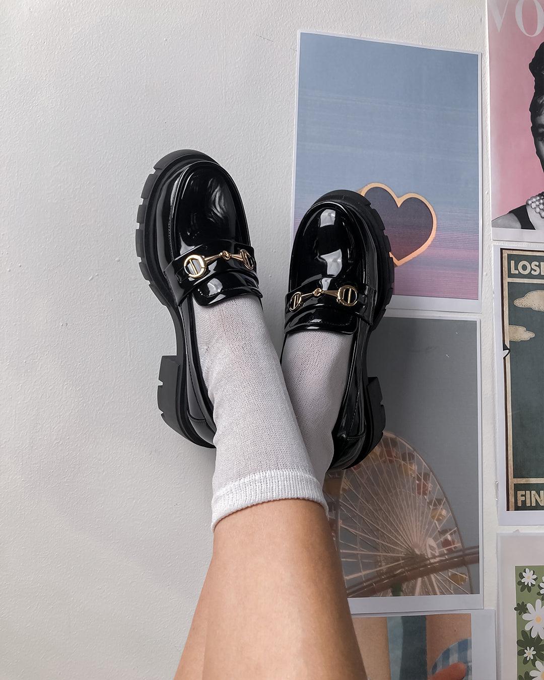Back To School Chunky Sole Chain Embellished Trending Summer Oxford Footwear - Image 9