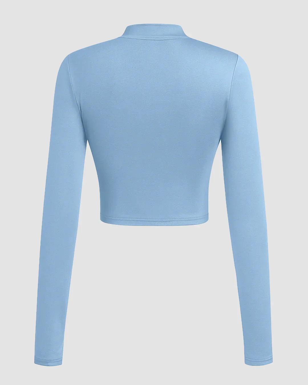 Back to School Turtleneck Going Out Outfit Slim Fit Top in Powder Blue - Image 2