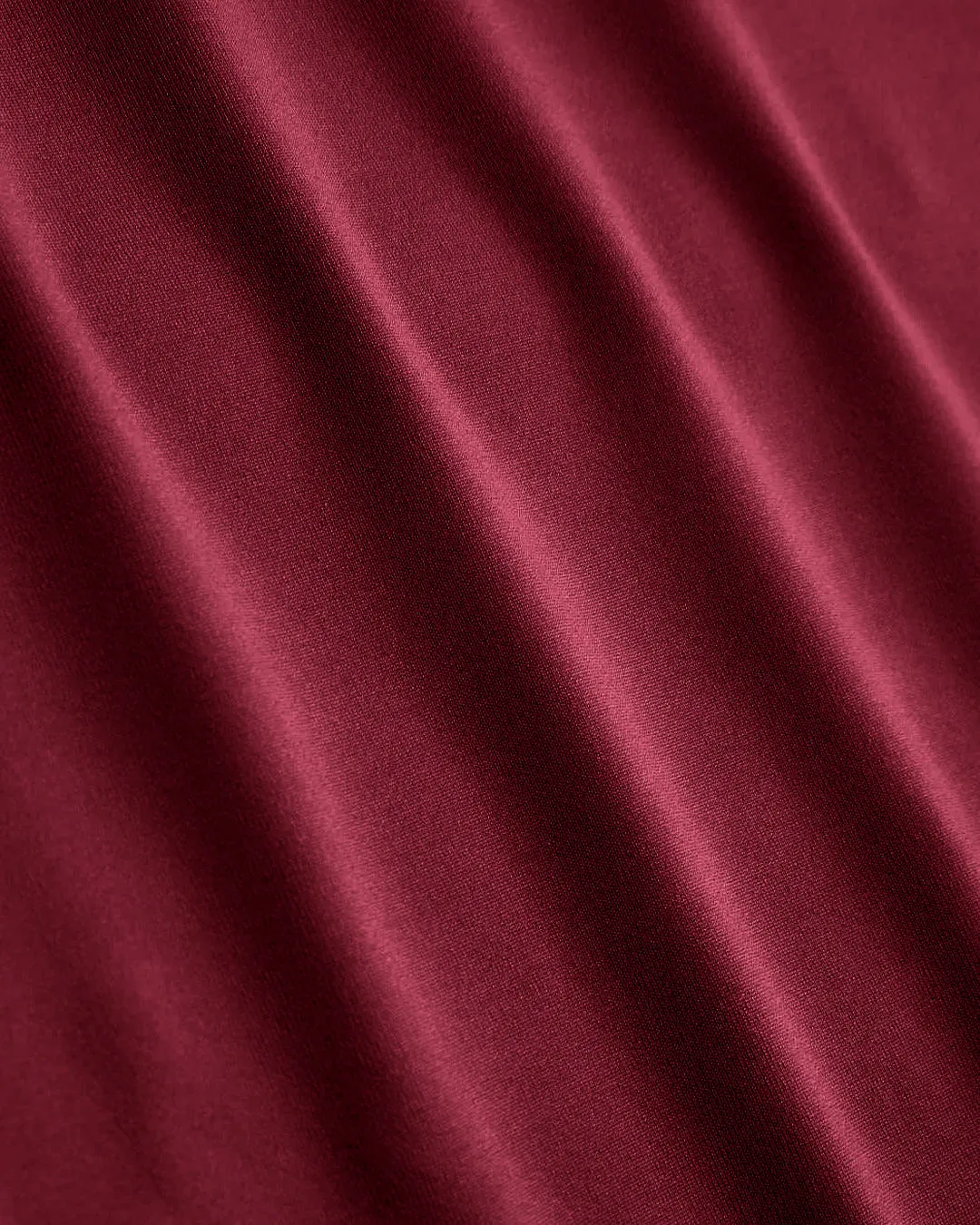 Basic Round Neck Short Sleeve Slim Fit Top In Burgundy - Image 3
