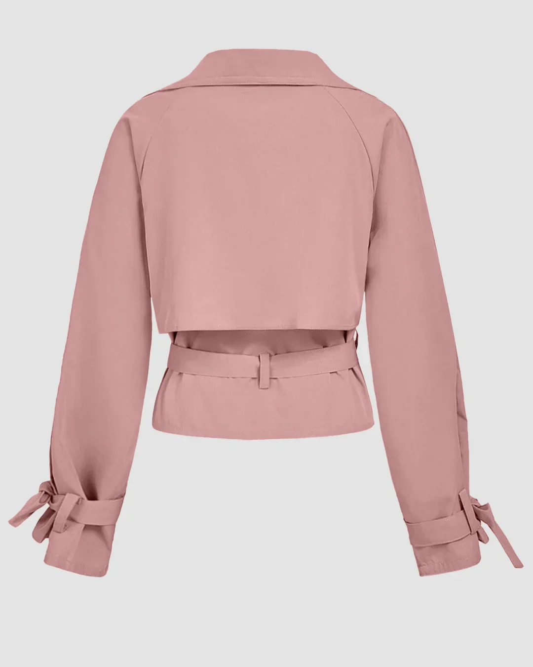 Belted Lapel Collar Cropped Waistcoat in Pink - Image 2
