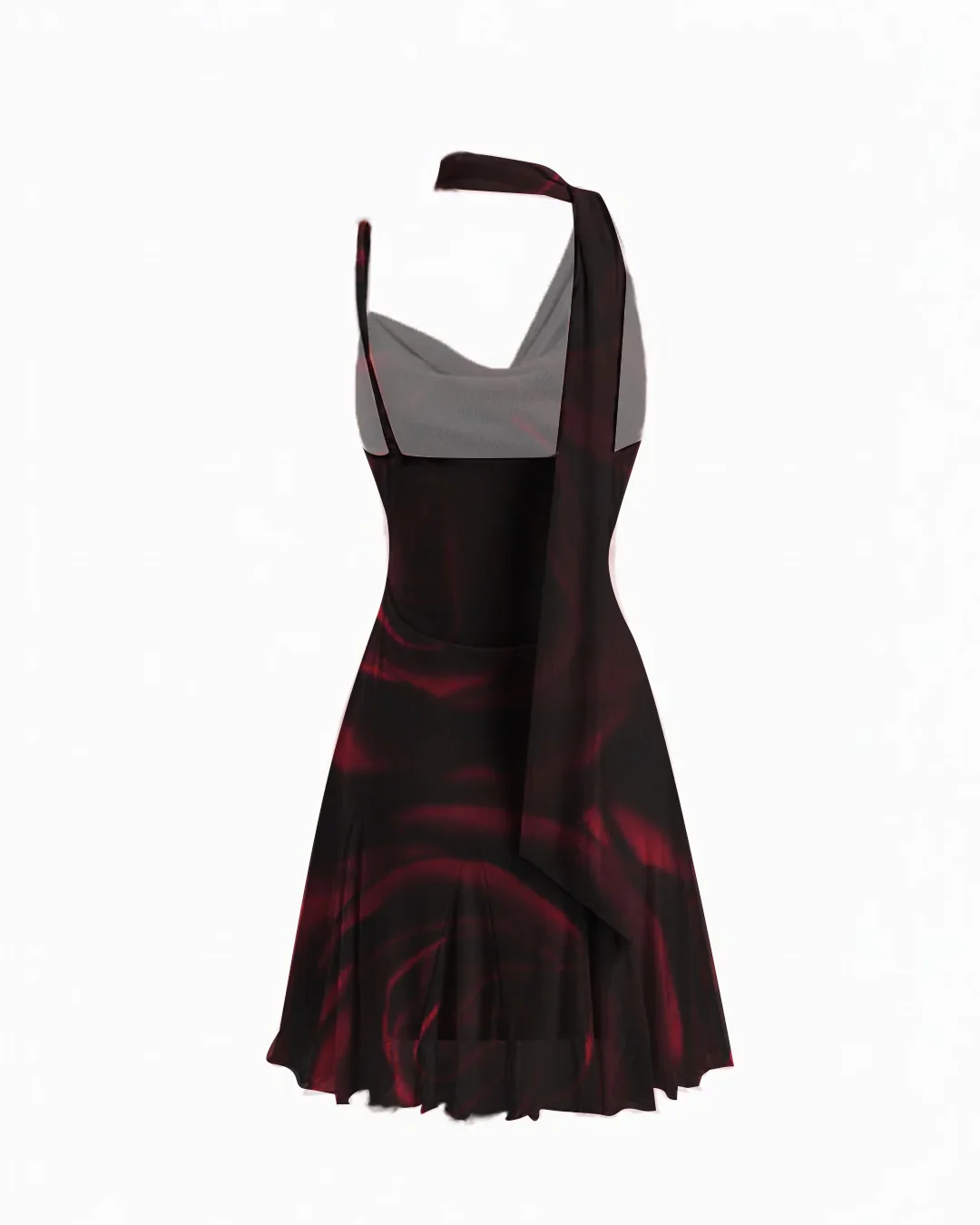 Black Abstract Print Sleeveless Mini Dress - Image 3