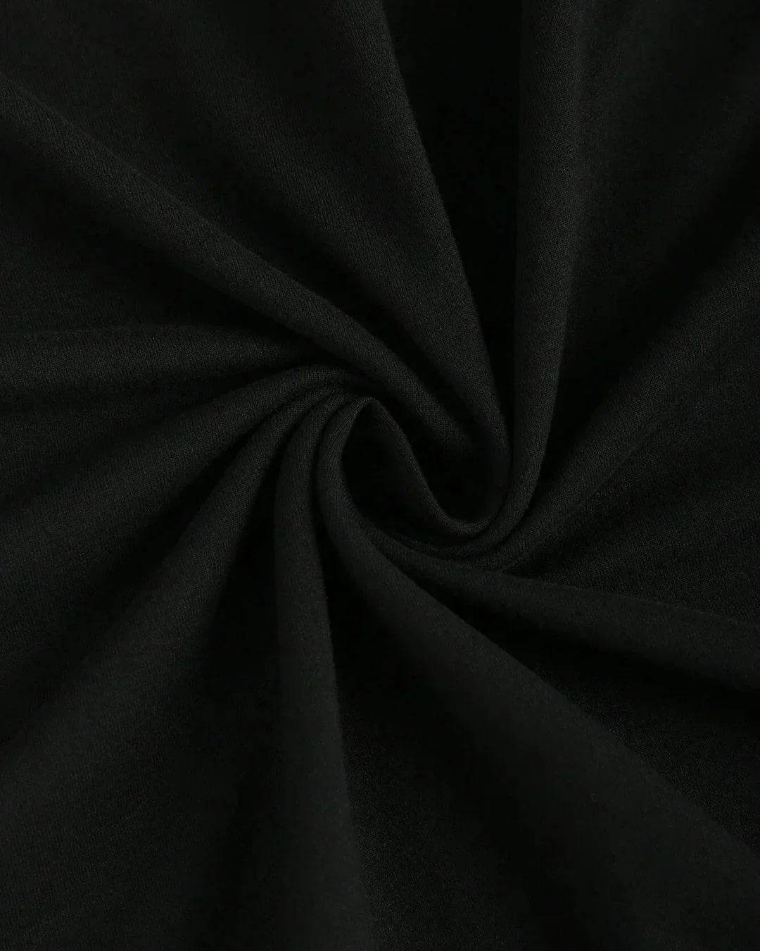 Casual Collared Neck Short Sleeve Plain T Shirt in Black - Image 3