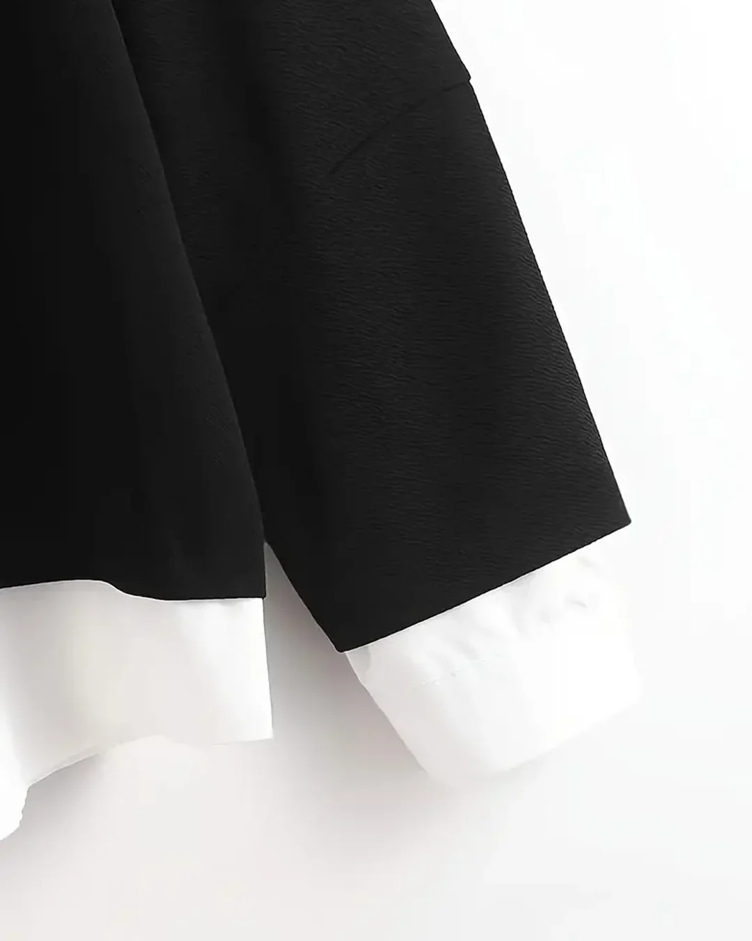Black Contrast Collar Long Sleeve Sweatshirt - Image 3