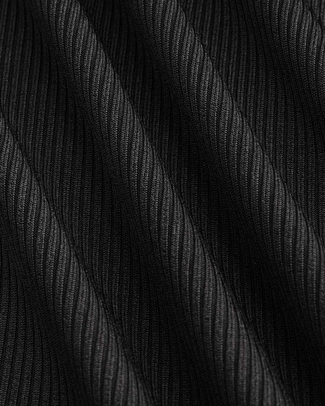 Black Knit Dress With Contrast Binding - Image 5