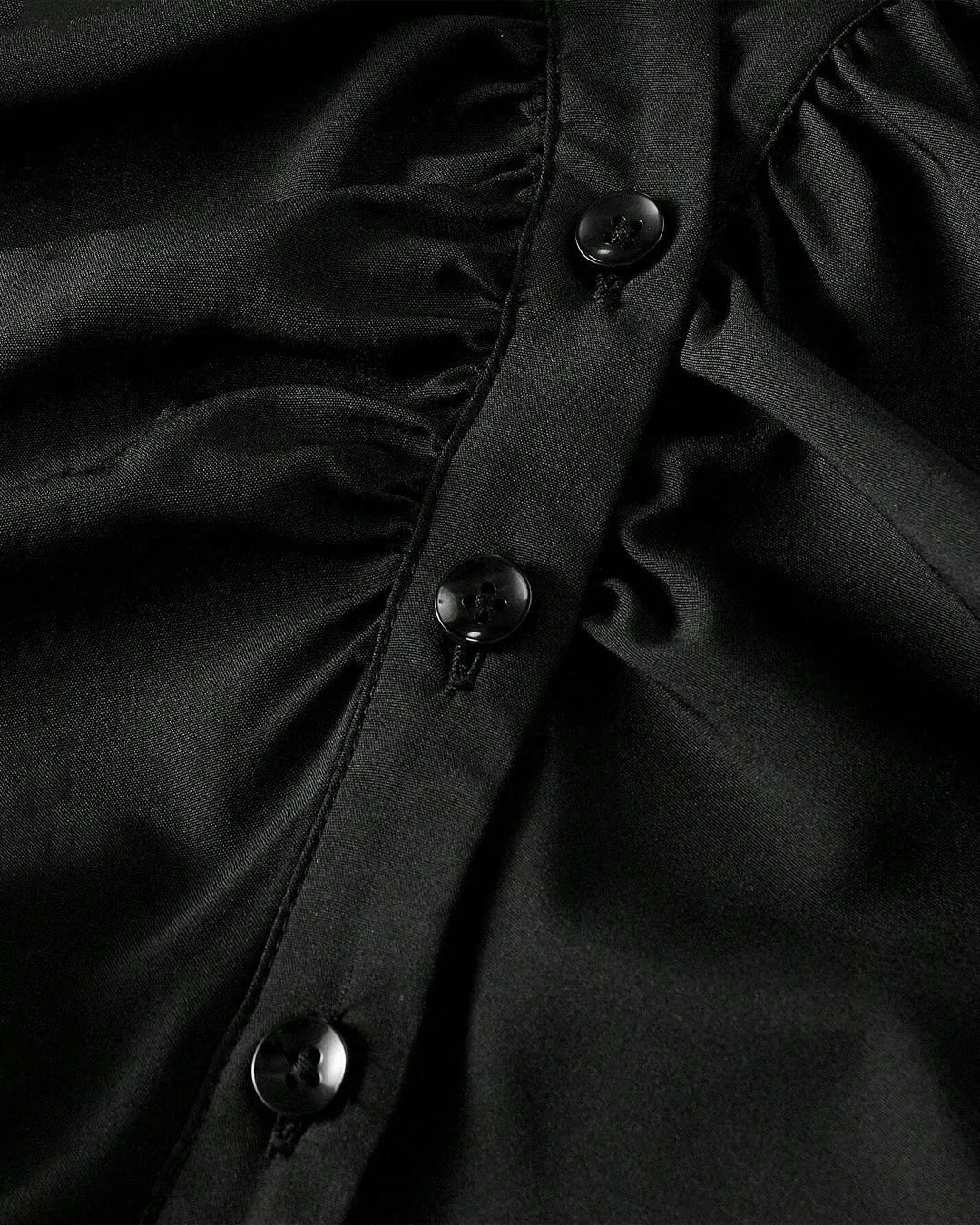 Black Ruched Front Flared Sleeve Shirt Top - Image 4
