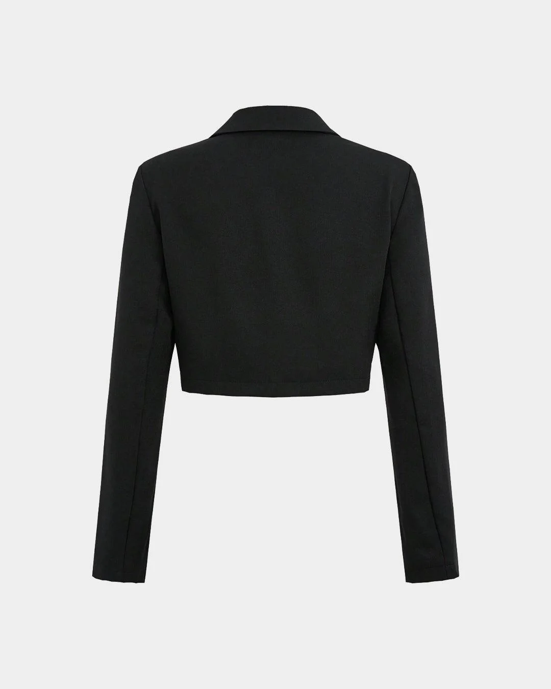 Black Short Workwear Suit Jacket With Pockets - Image 2