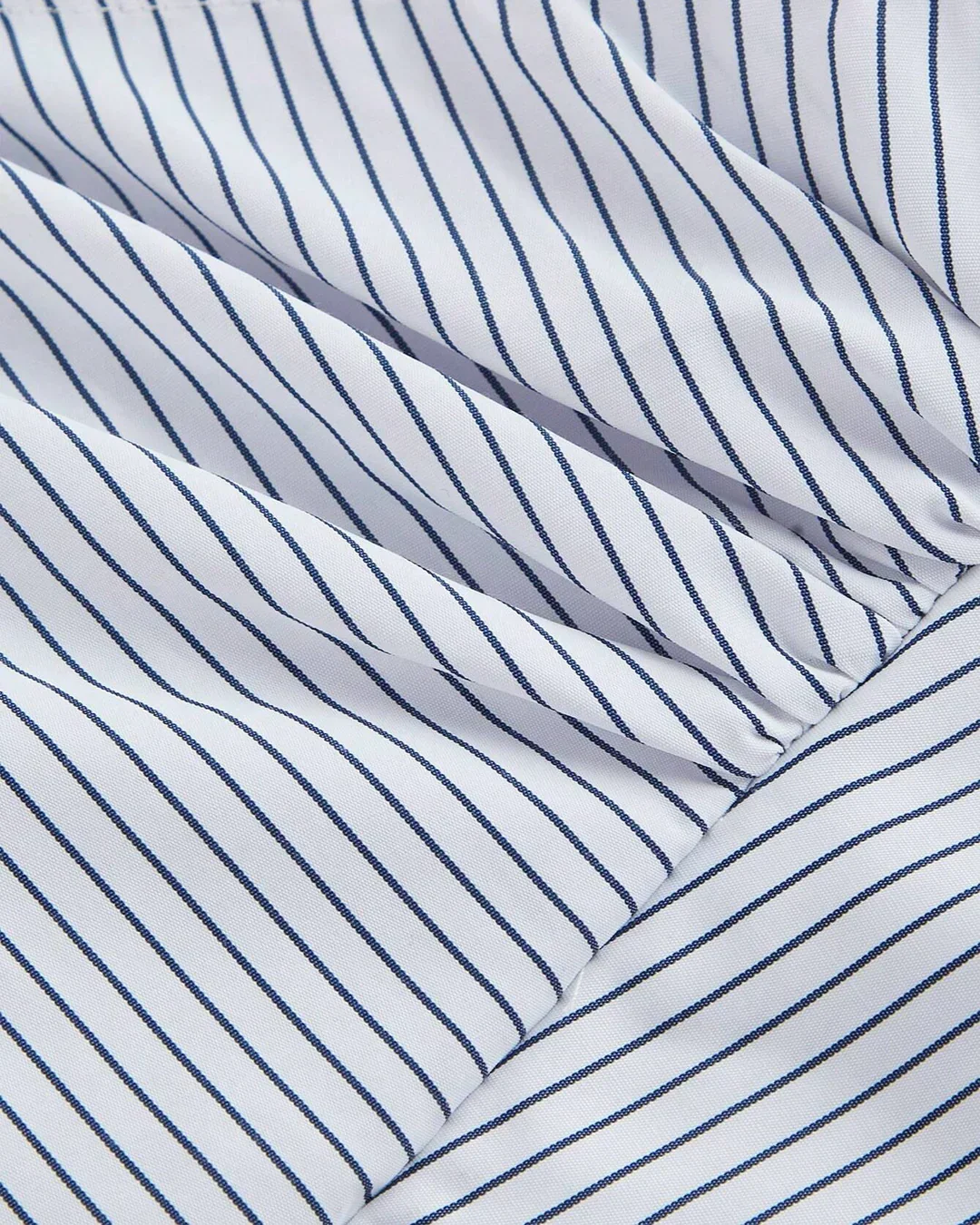 Black Striped Wrap Front Collared Full Sleeve Top With Waist Tie - Image 3
