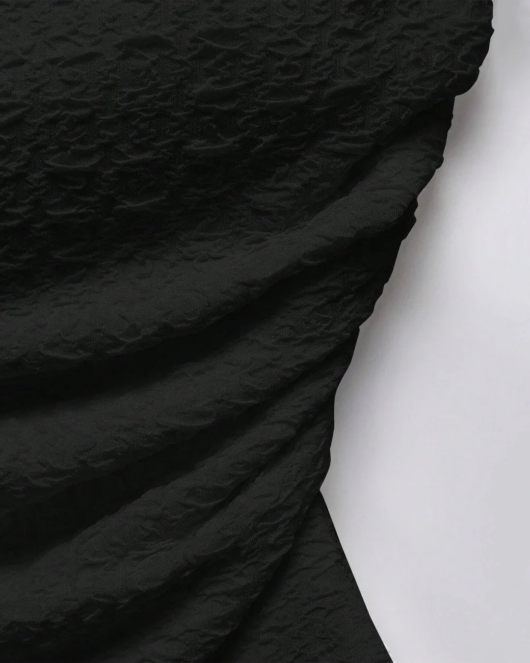 Black Textured Strapless Ruched Tube Top - Image 3