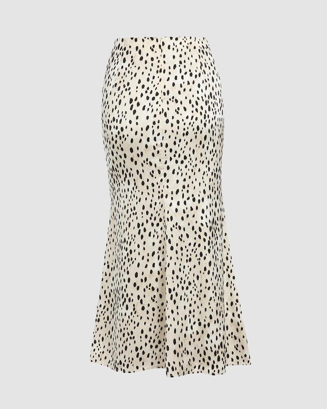 Black Top and Leopard Print Midi Skirt - Image 5