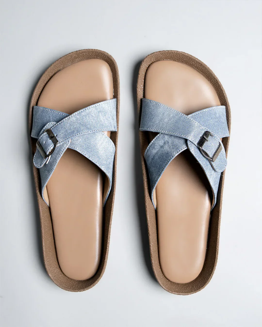 Blue Cross Band Comfort Slides With Buckle Fastening - Image 3