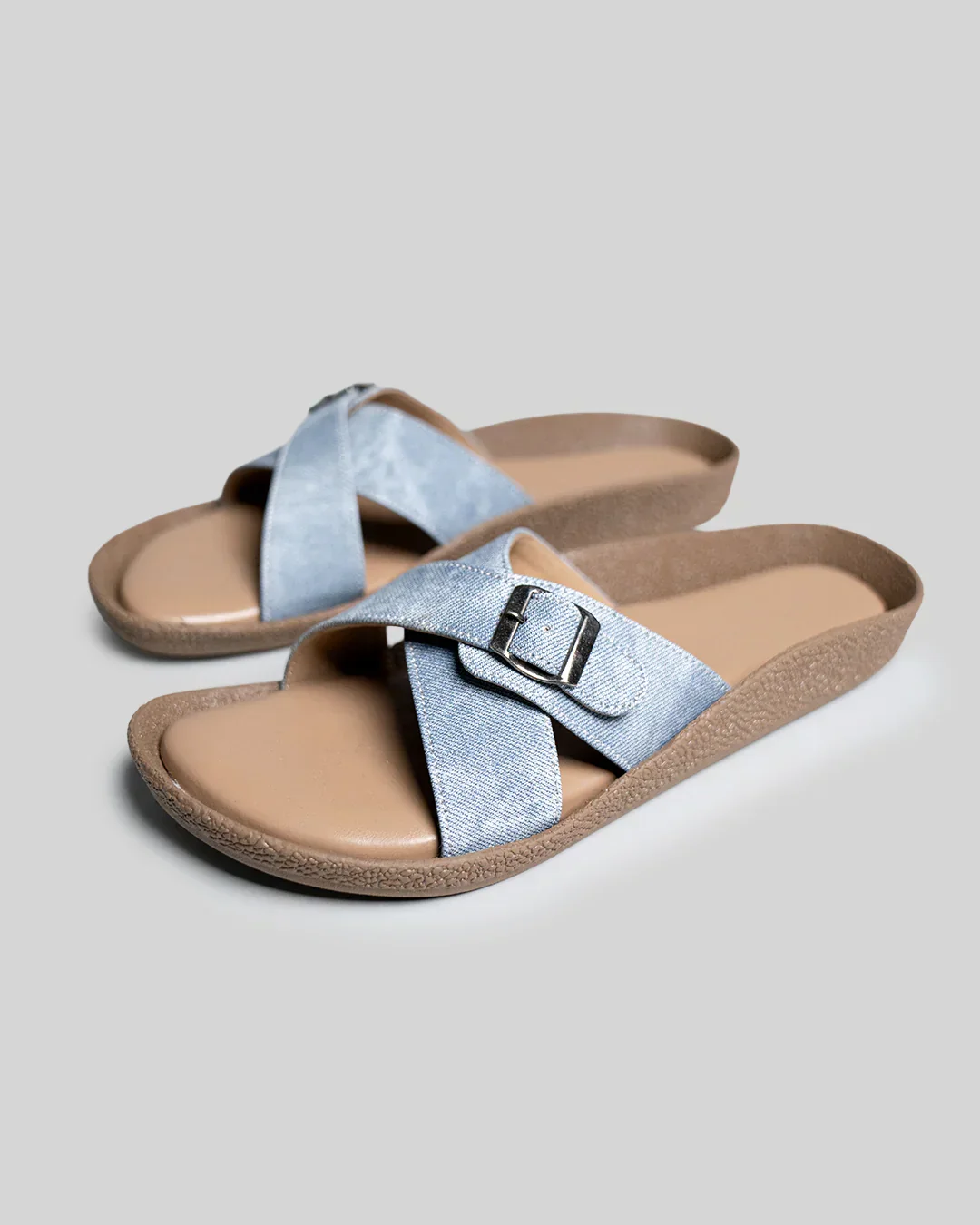 Blue Cross Band Comfort Slides With Buckle Fastening - Image 4