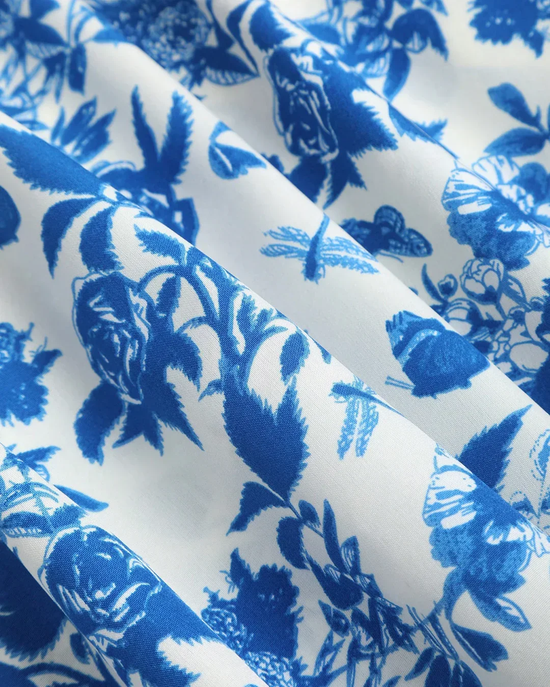 Blue Floral Spaghetti Strap Fit and Flare Mini Dress - Image 3