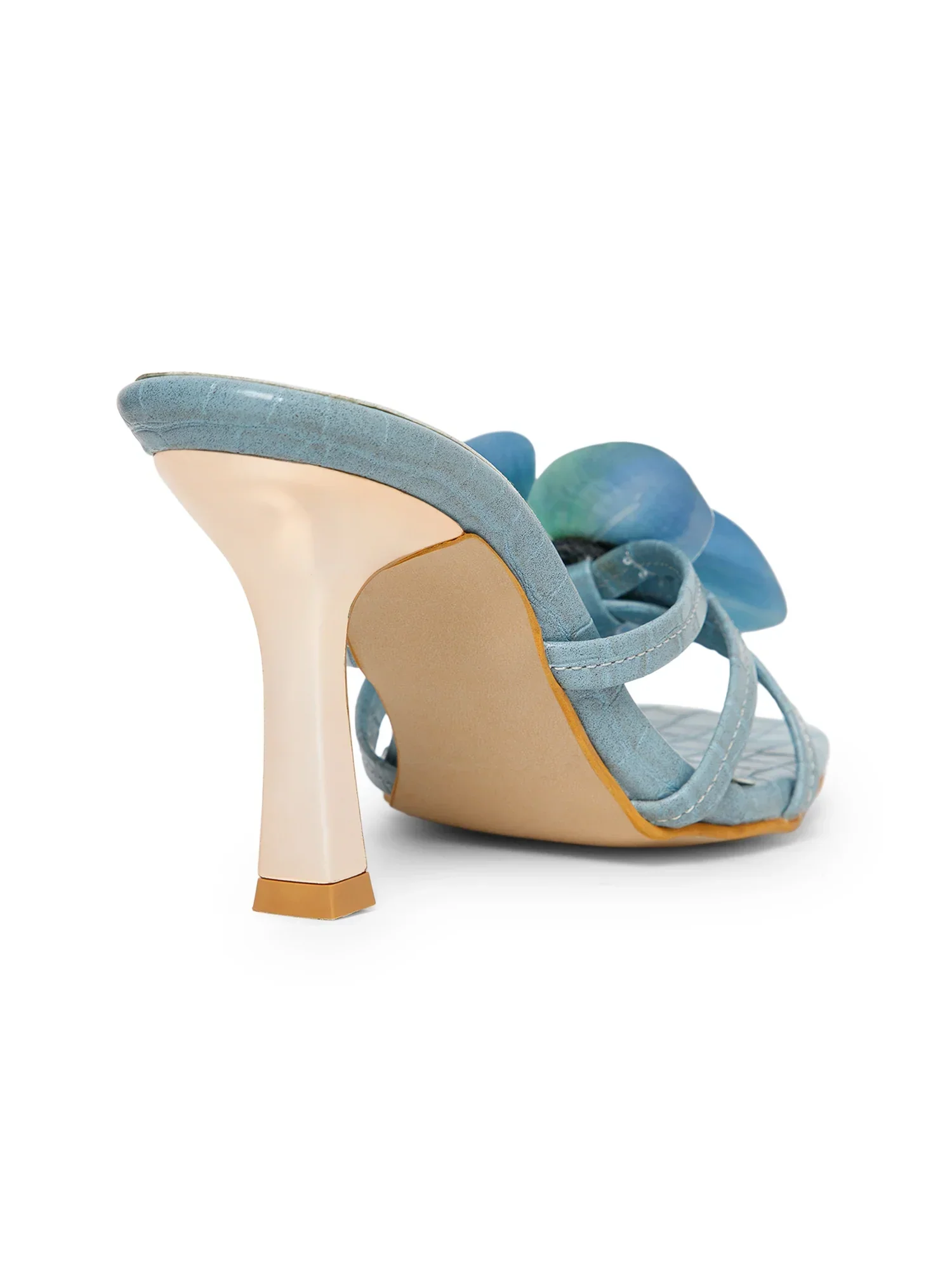 Blue Flower Decor High Heel Beach Sandals - Image 6