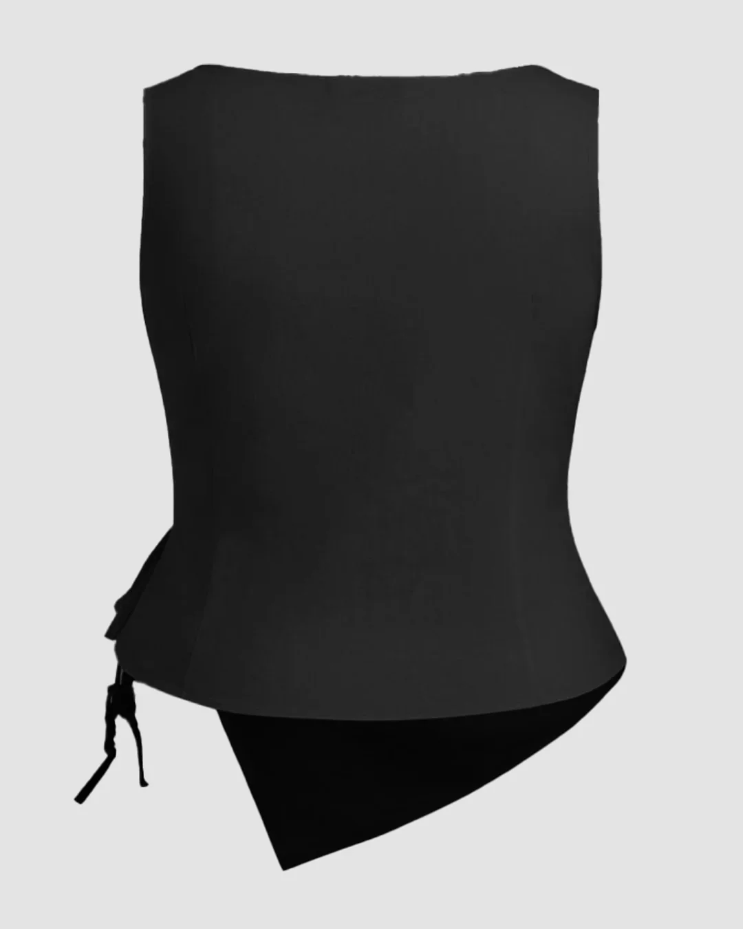 Boat Neck Knotted Ruched Tank Top Curve & Plus in Black - Image 3