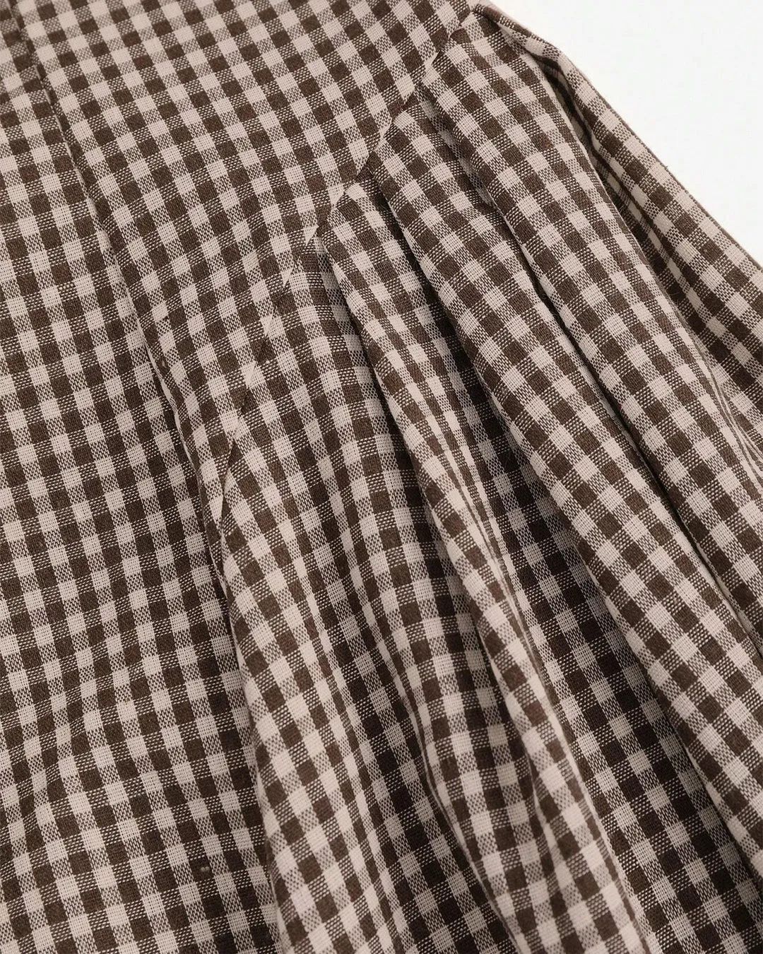 Boat Neck Slim Fit Flared Hem Gingham Tie-Strap Midi Dress - Image 3