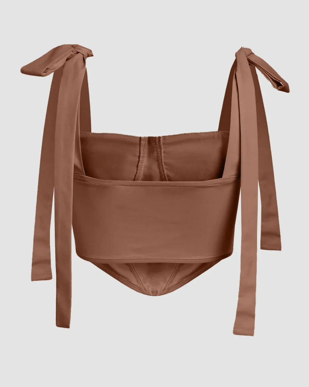 Bow Straps Corset Cami in Brown - Image 2