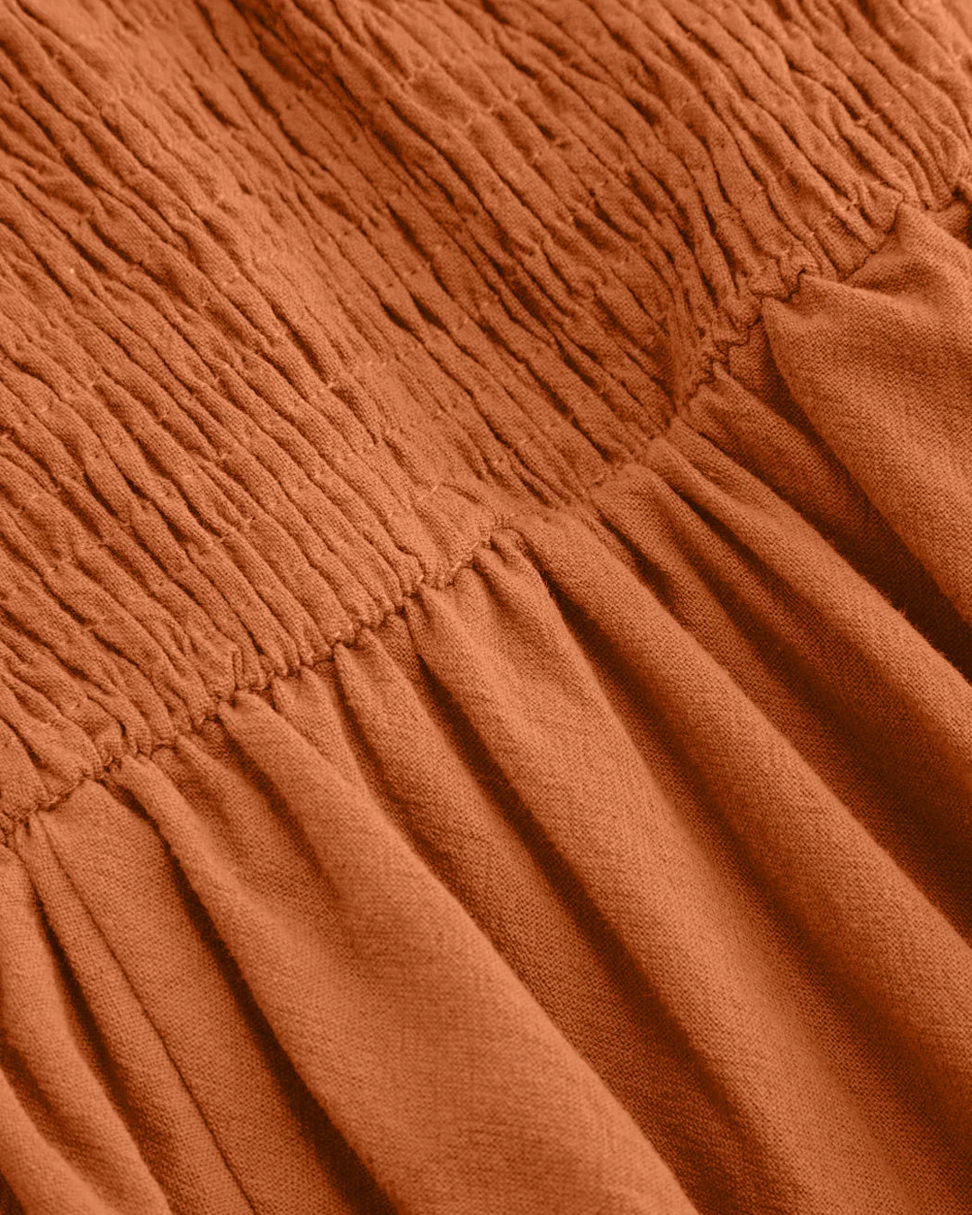 Bowknot Shirred Sleeveless V-Neck Spaghetti Strap Jumpsuit in Rust - Image 4