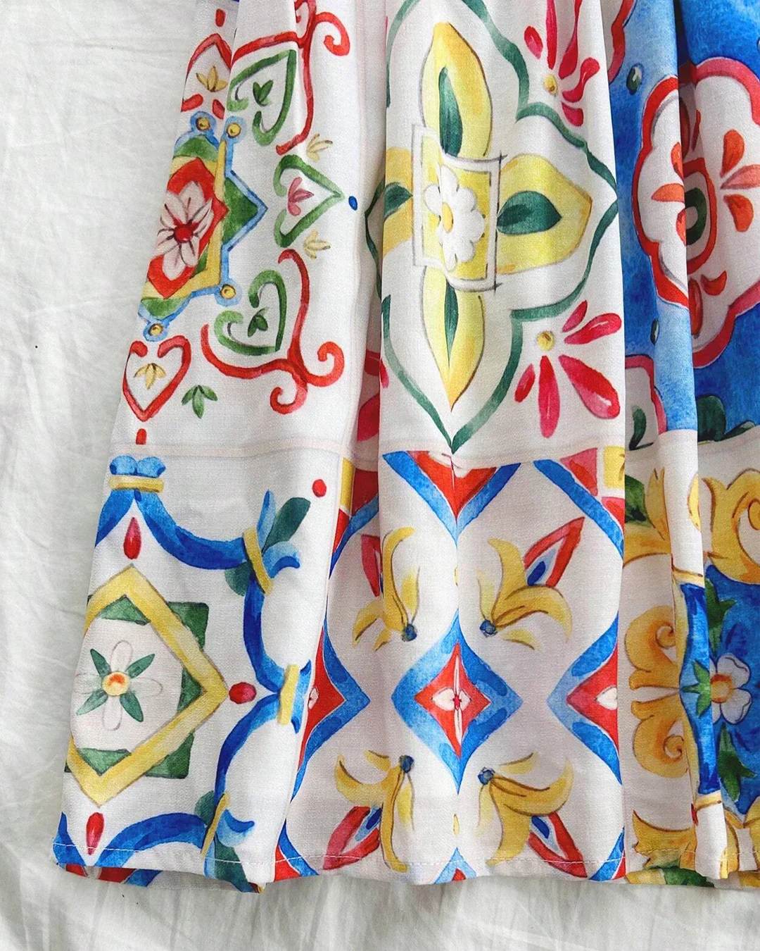 Printed Tie-Up Strap Fit and Flare Mini Dress - Image 4