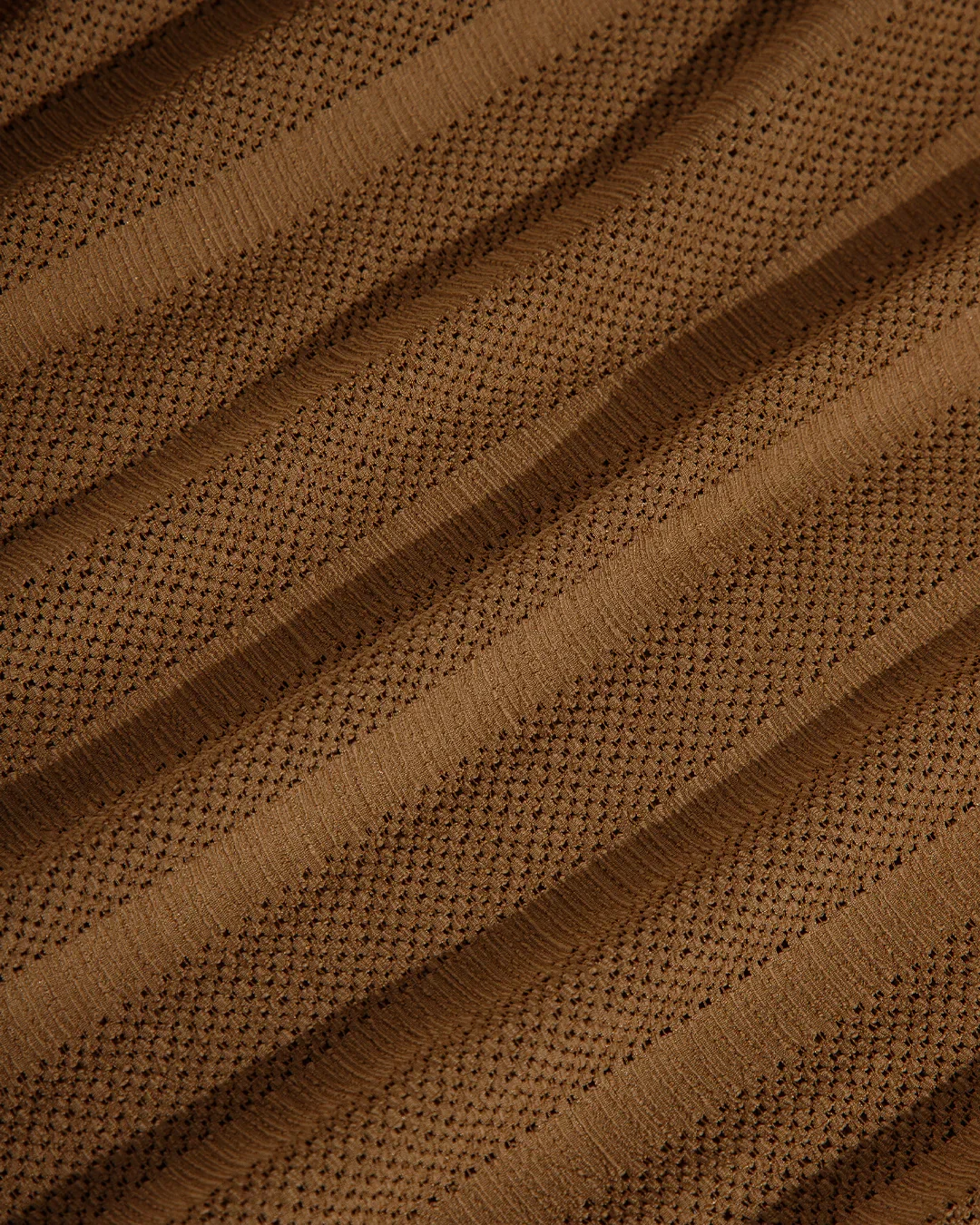 Brown Ribbed Full Sleeve Cropped Top - Image 3