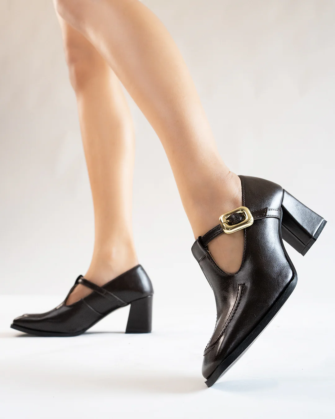 Buckle Strap Slip On Leather Boots - Image 7