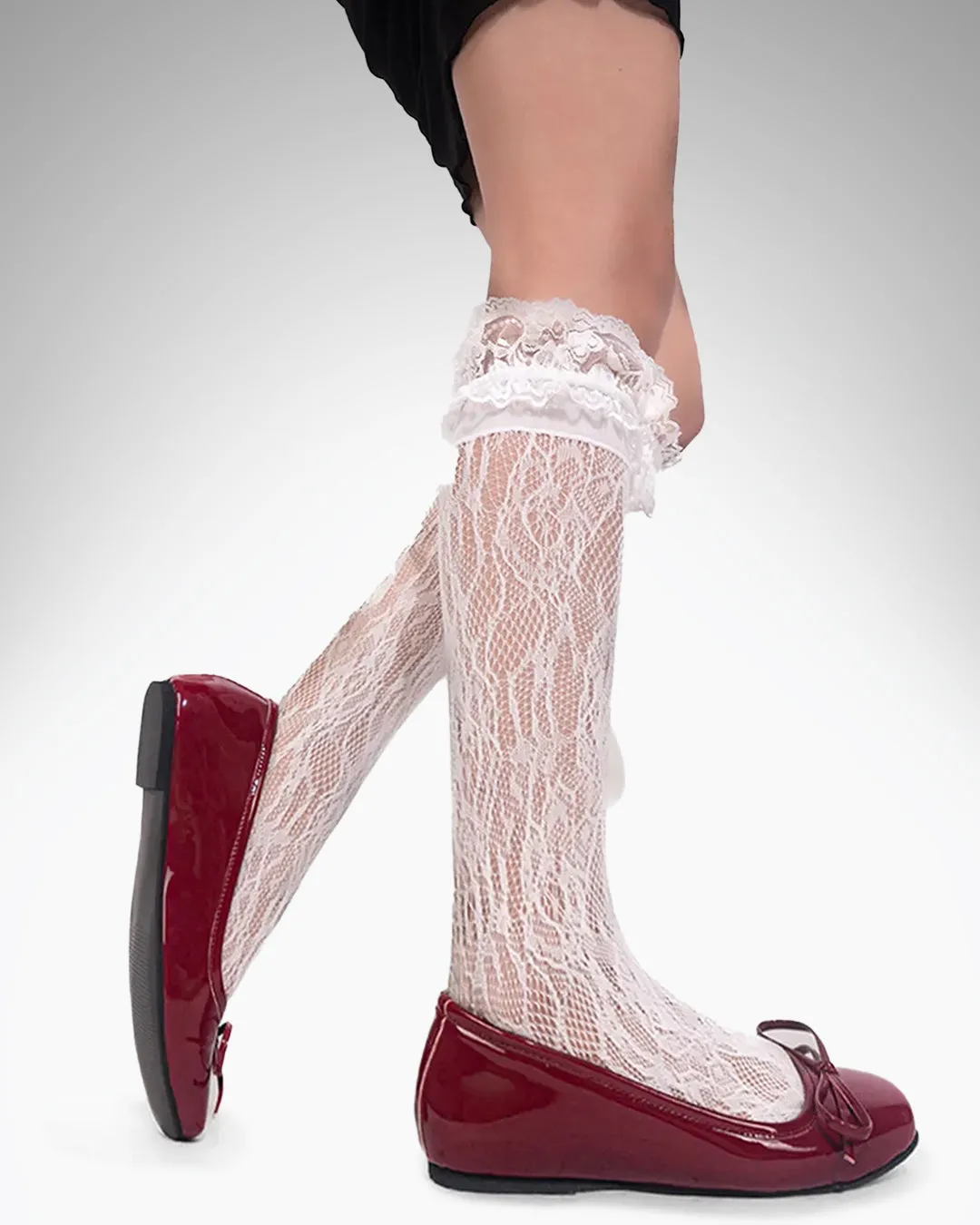 Burgundy Square Toe Womens Ballet Flats - Image 5