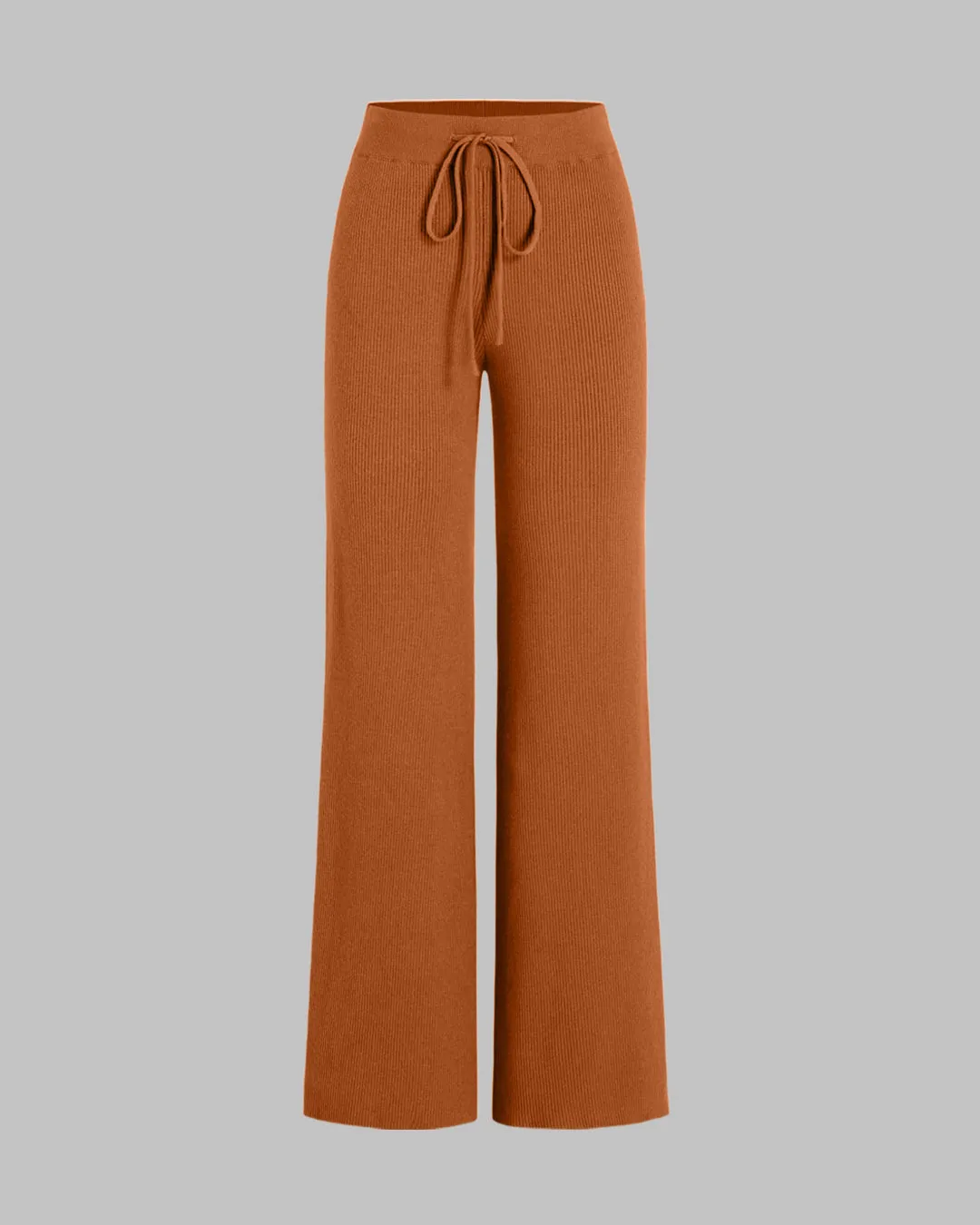 Burnt Orange Summer Ribbed Top & Trouser Coord Set - Image 5