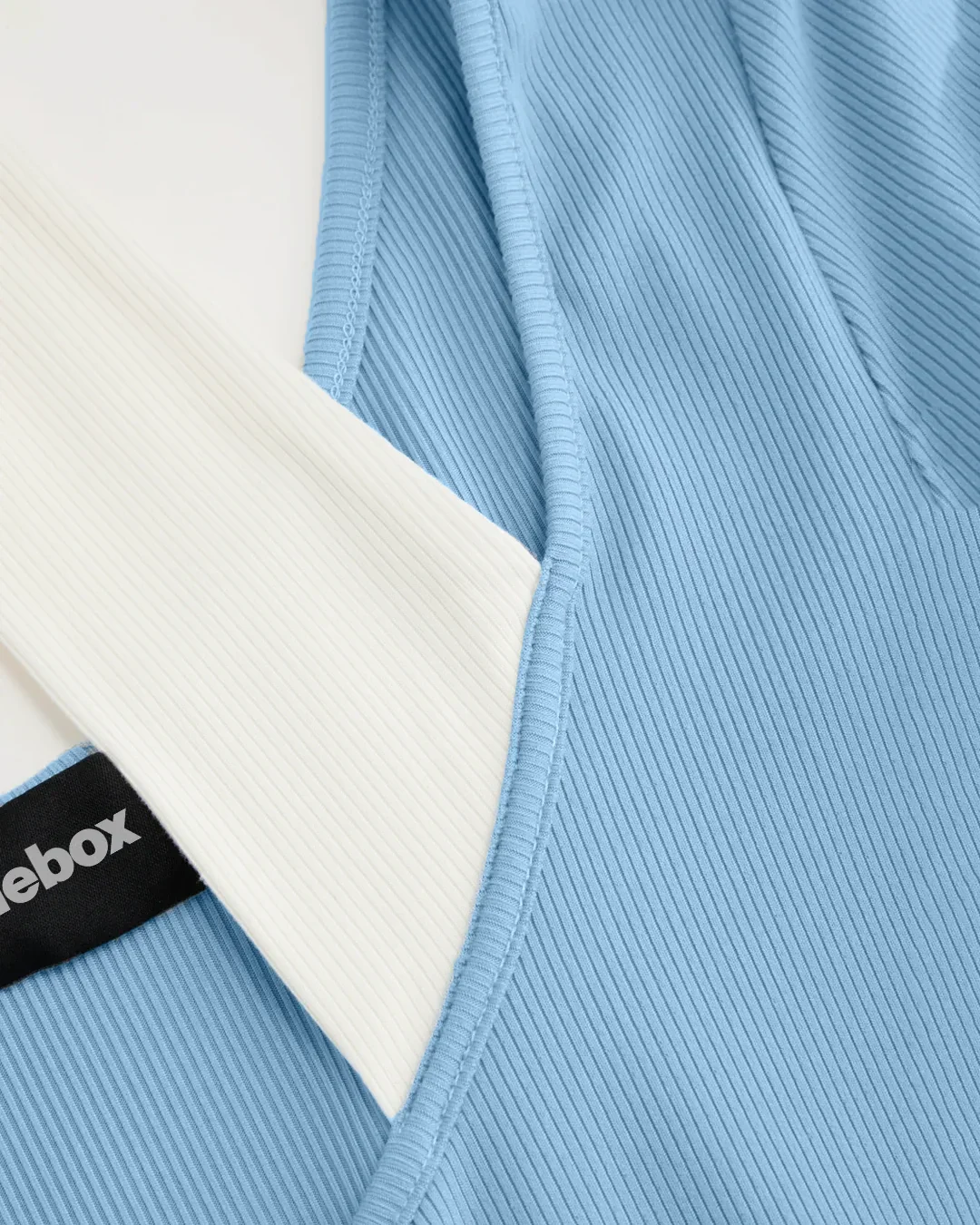 Cap Sleeve Tie Back Jumpsuit with White Inner Layer in Powder Blue - Image 4