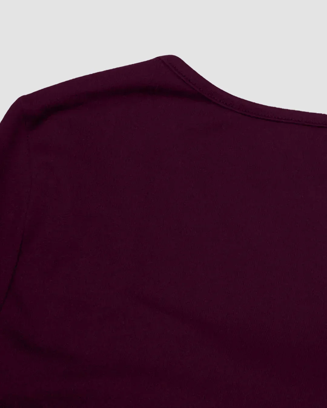 Casual Boat Neck Slim Fit Solid Crop Top in Maroon - Image 3