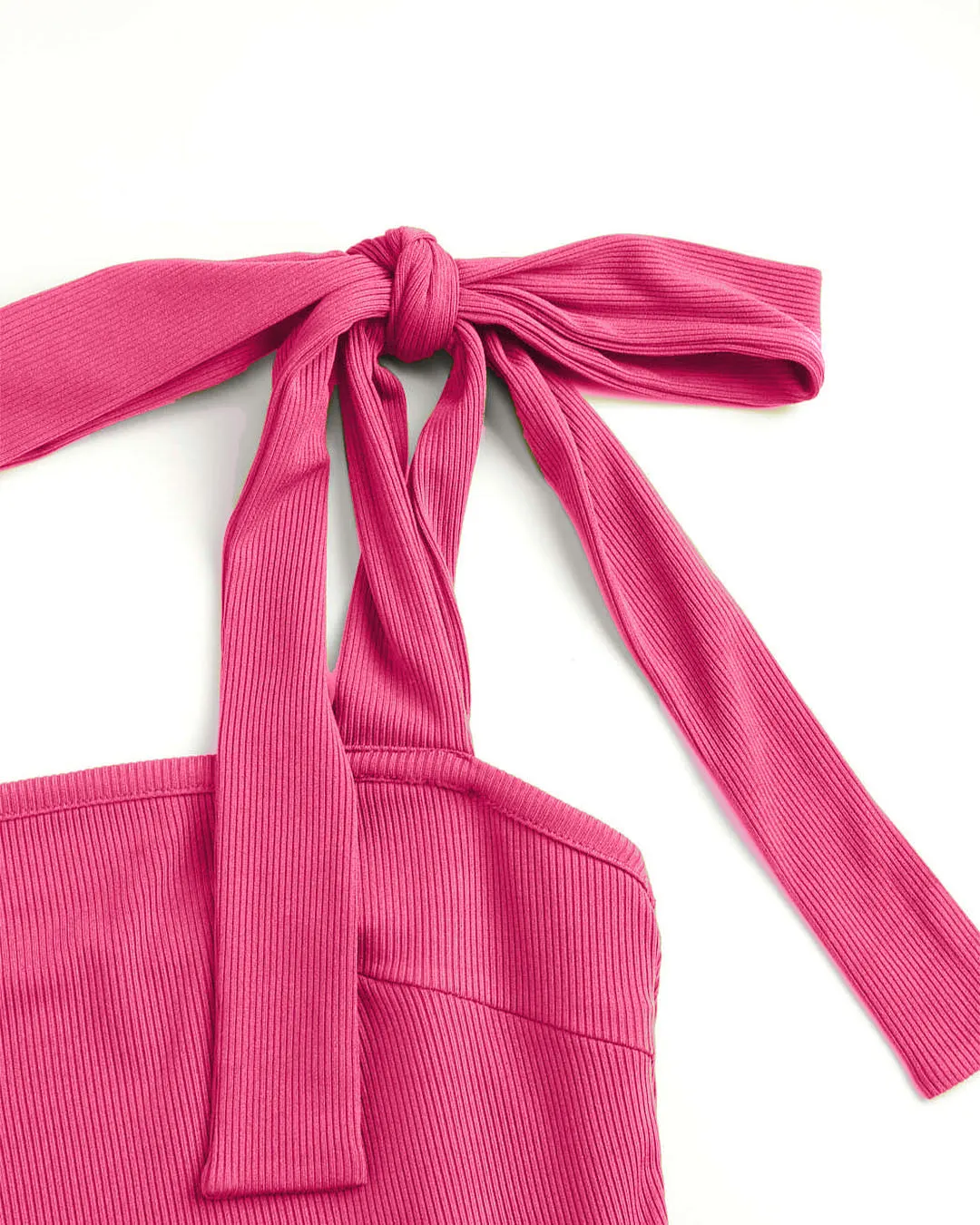 Casual Loungewear Slit One Piece Dress In Hot Pink - Image 3