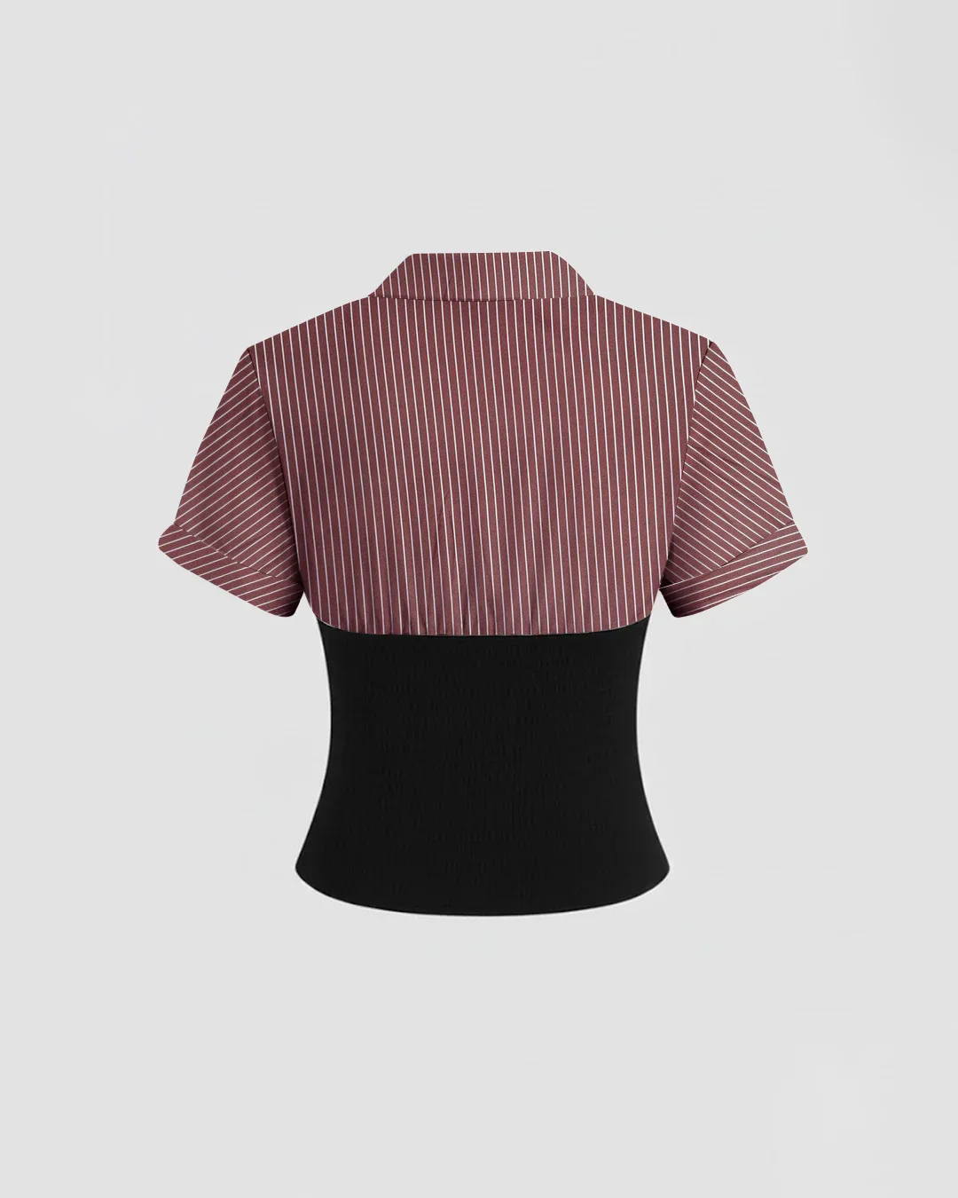 Casual Slim Fit Straight Hem Solid Short Sleeve Crop Top - Image 3
