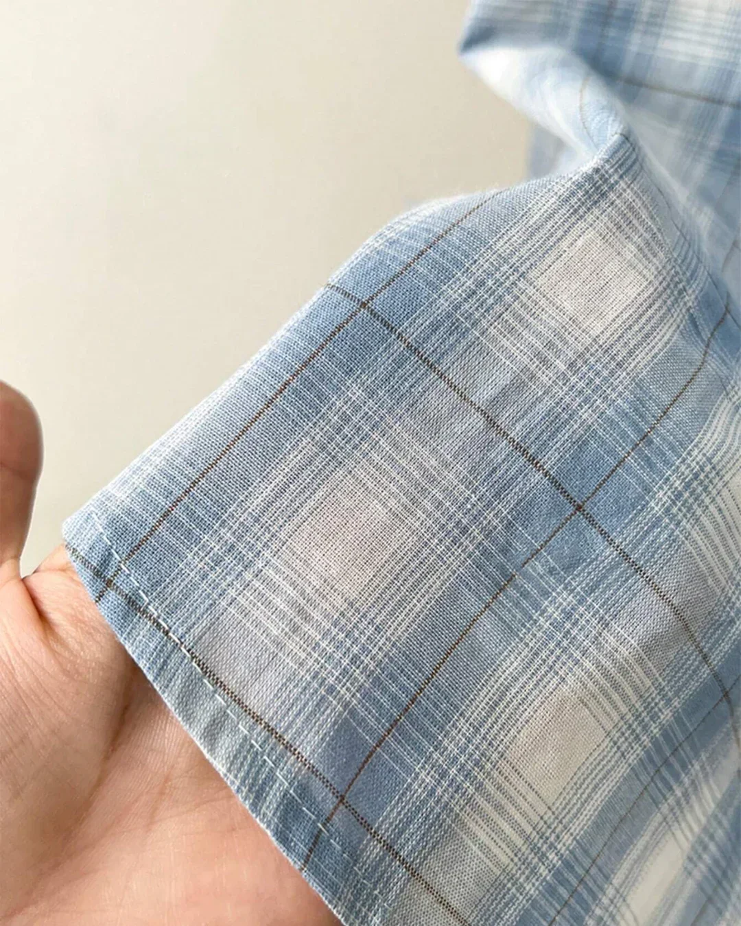 Checkered Front Button Collar Long Sleeve Shirt - Image 3