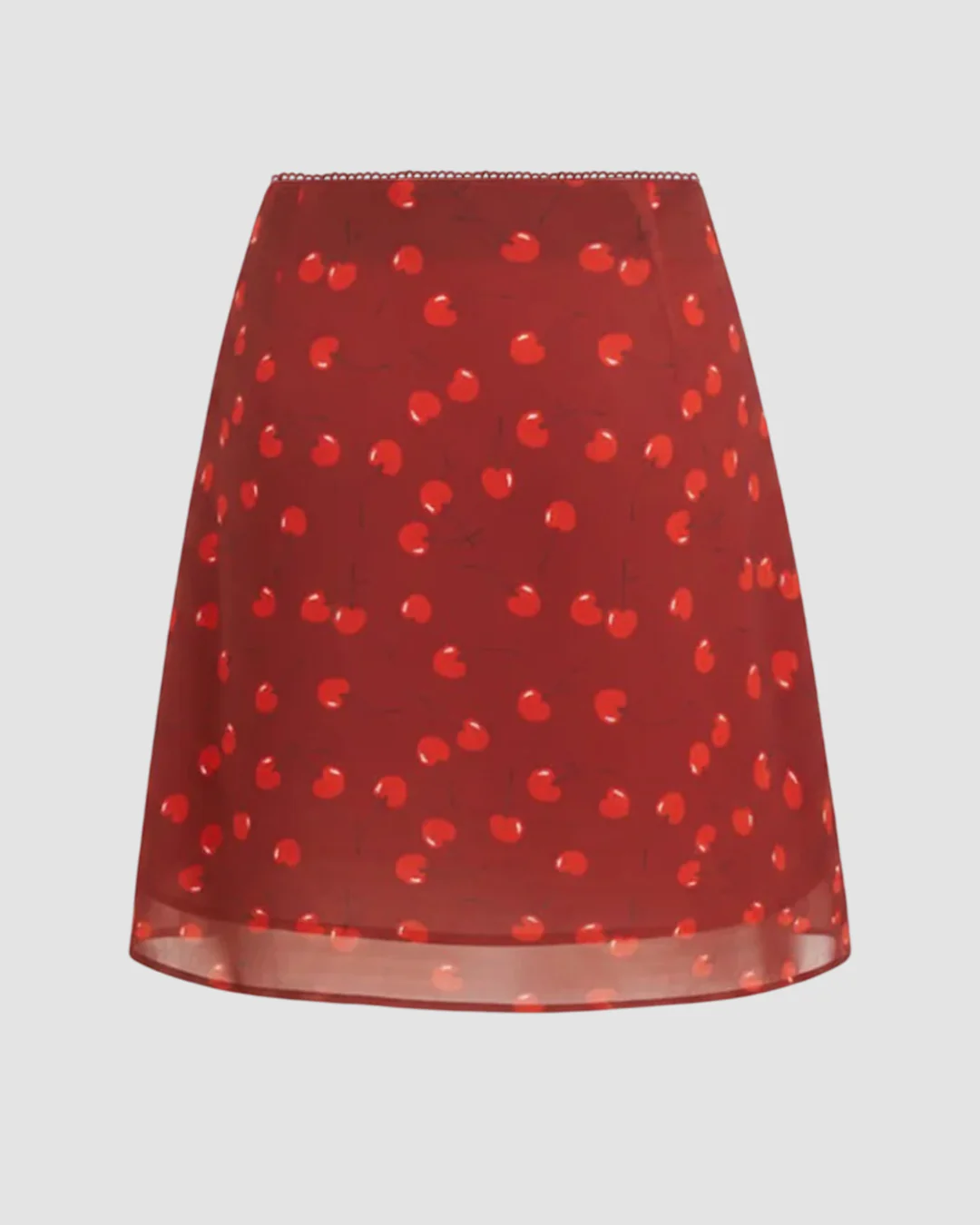 Cherry Graphic Mid Rise A-line Midi Skirt - Image 3