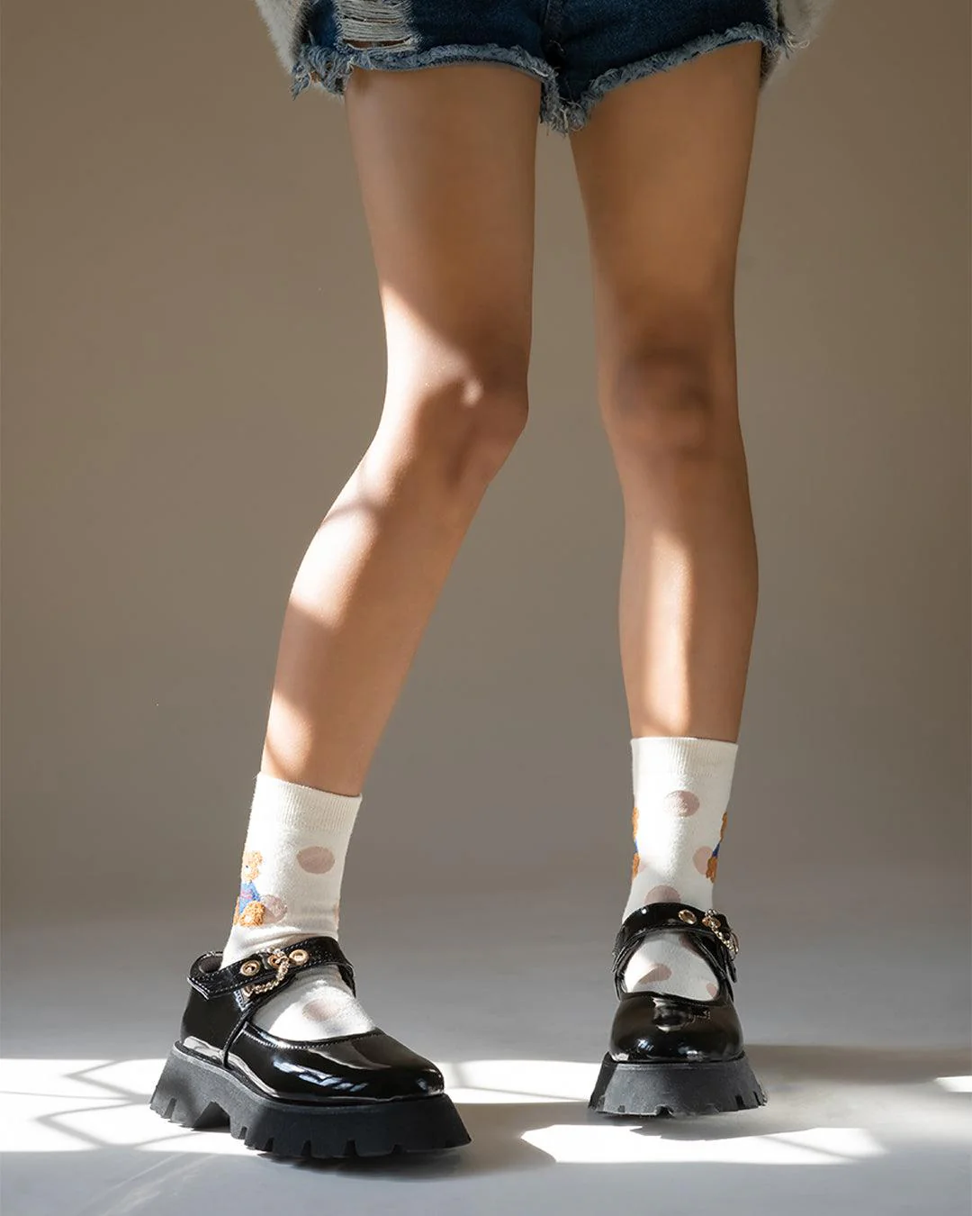 Chunky Platform Shoes with Cute Buckle Detail - Image 2