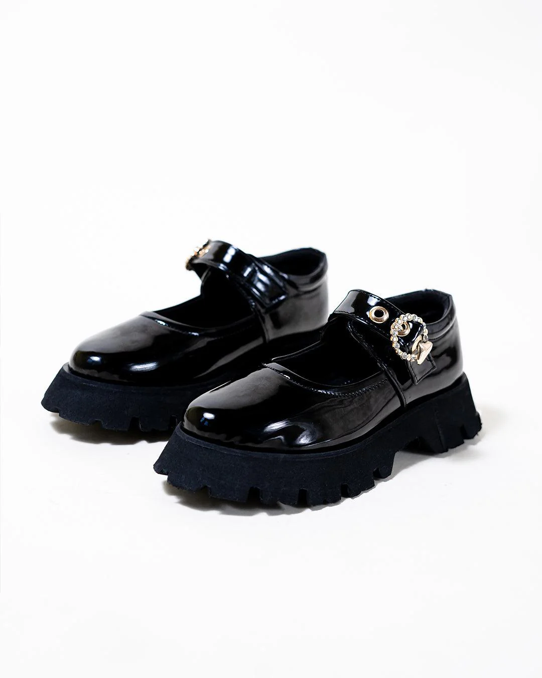 Chunky Platform Shoes with Cute Buckle Detail - Image 6