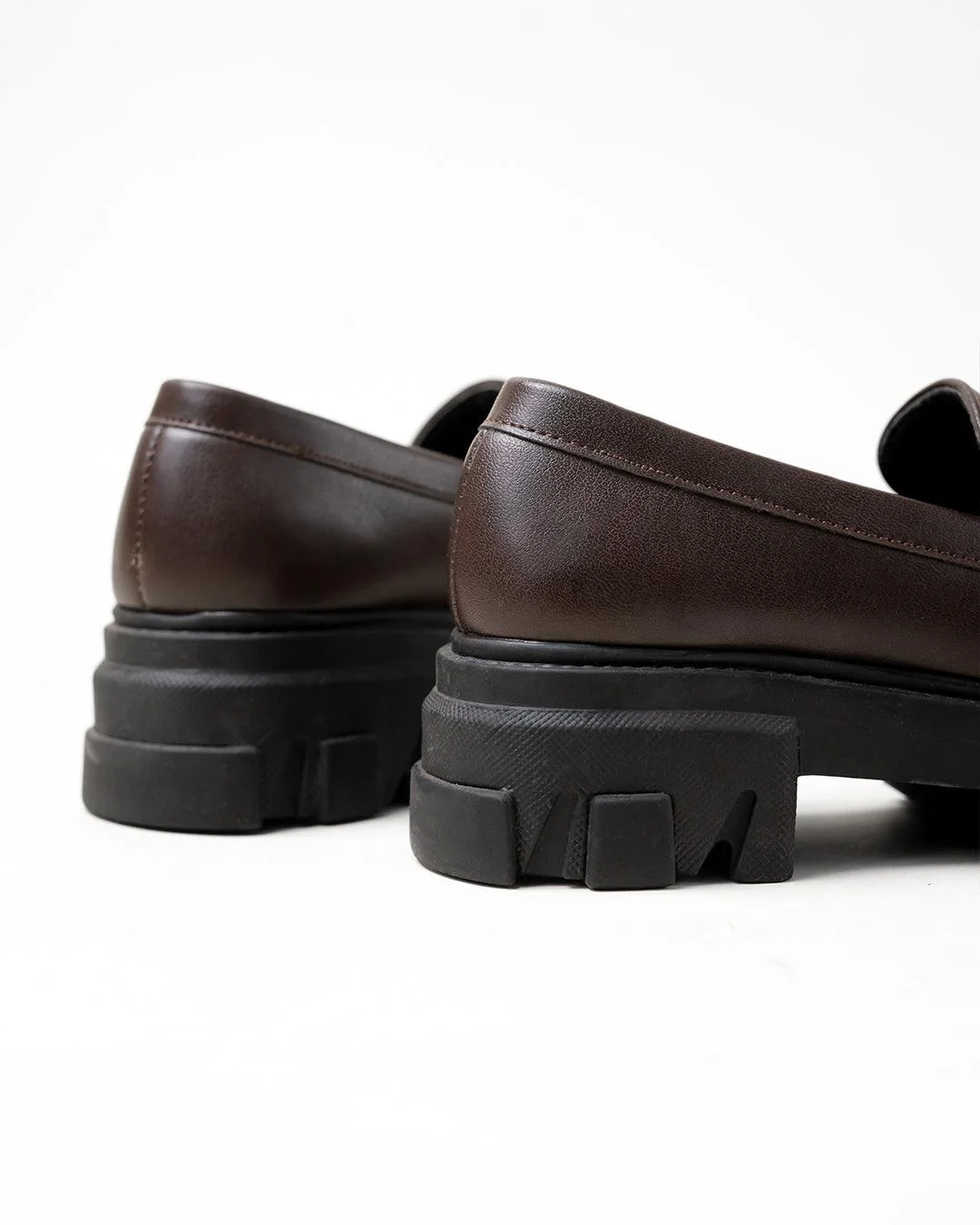 Chunky Sole Casual Loafers In Brown - Image 6