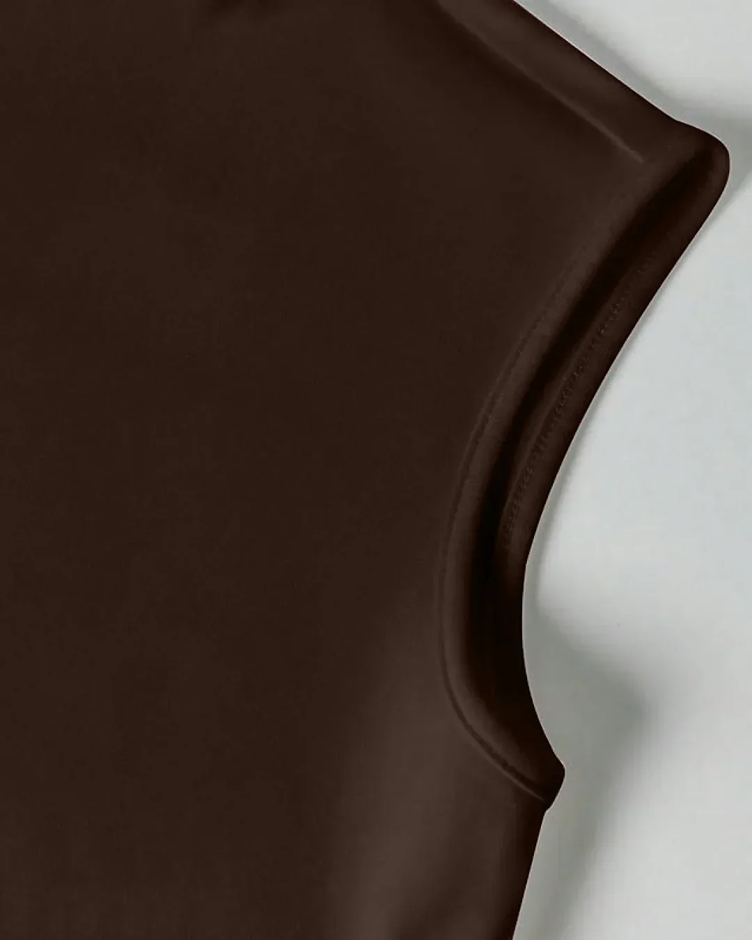 Cinched Waist Wrap Style Tie-Back Cap Sleeve Top in Brown - Image 3