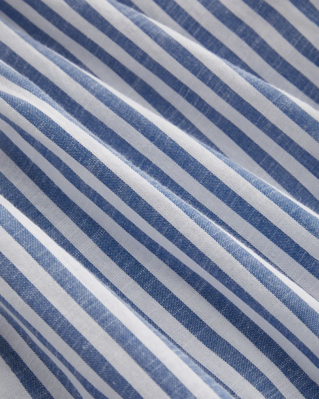 Classic Blue and White Striped Button-Up Shirt Dress for Women - Image 4