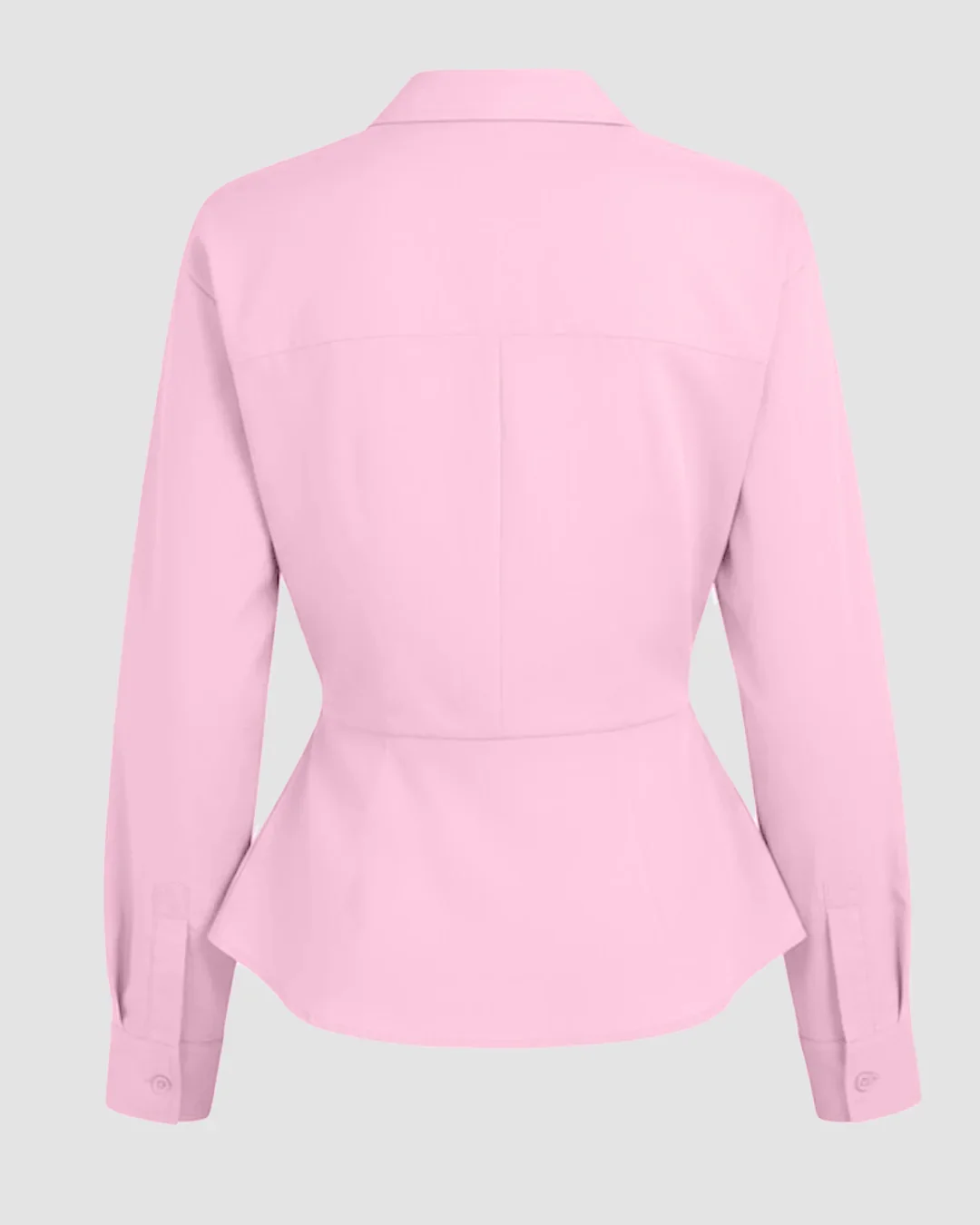 Collar Striped Long Sleeve Shirt in Pink - Image 2