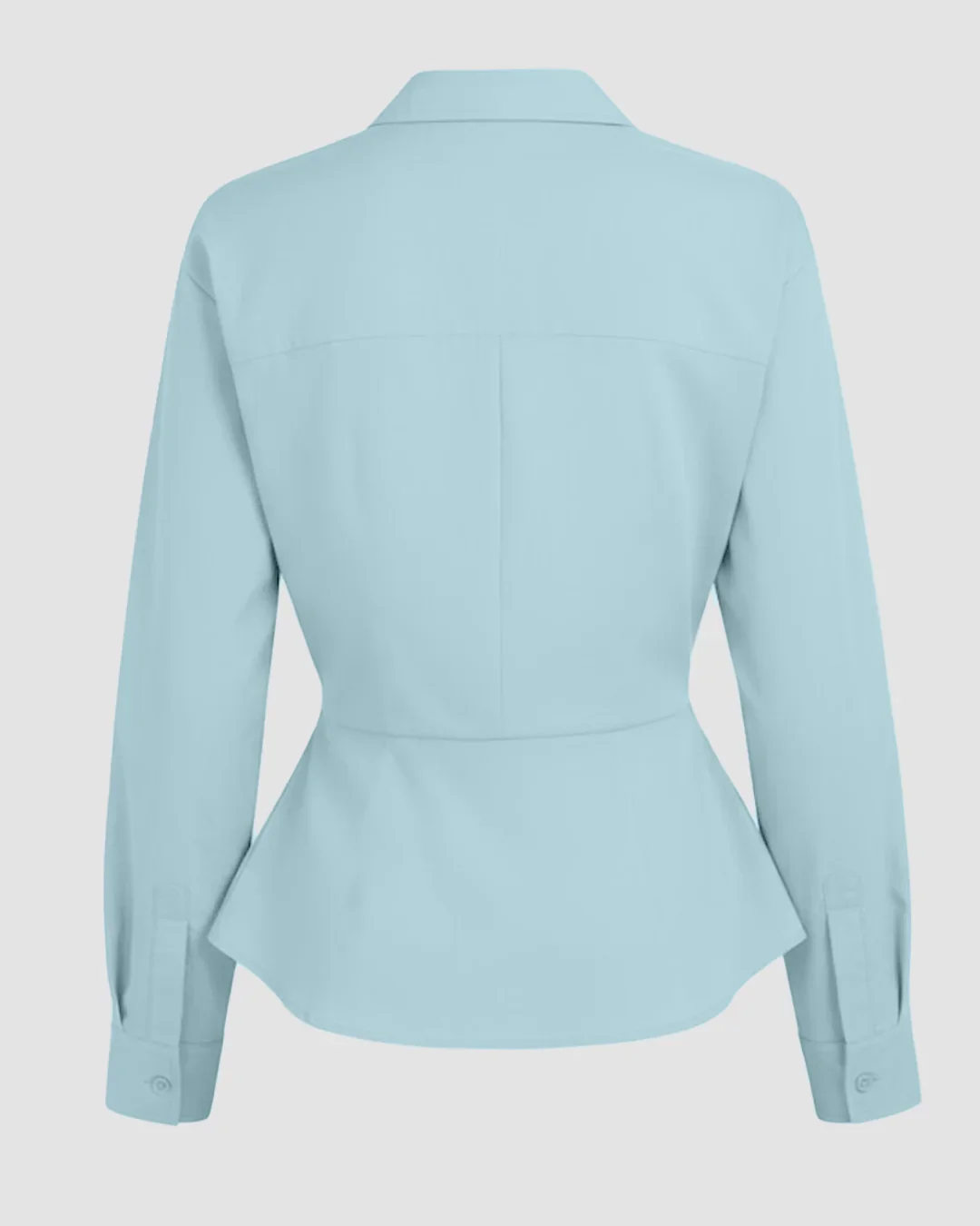 Collar Striped Long Sleeve Shirt in Powder Blue - Image 2