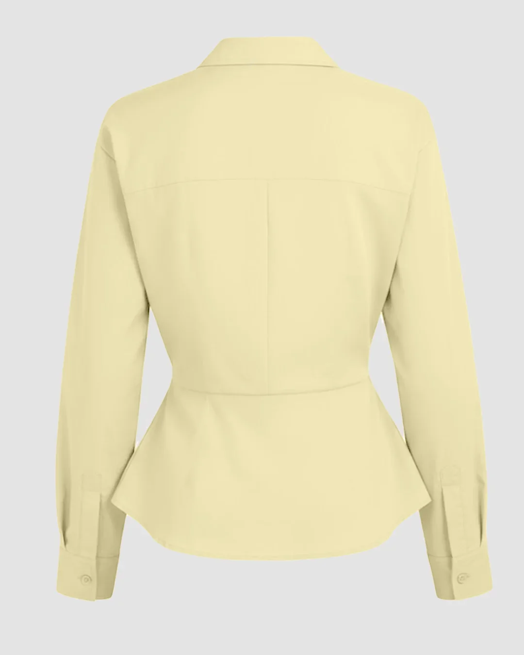 Collar Striped Long Sleeve Shirt in Vanilla - Image 2